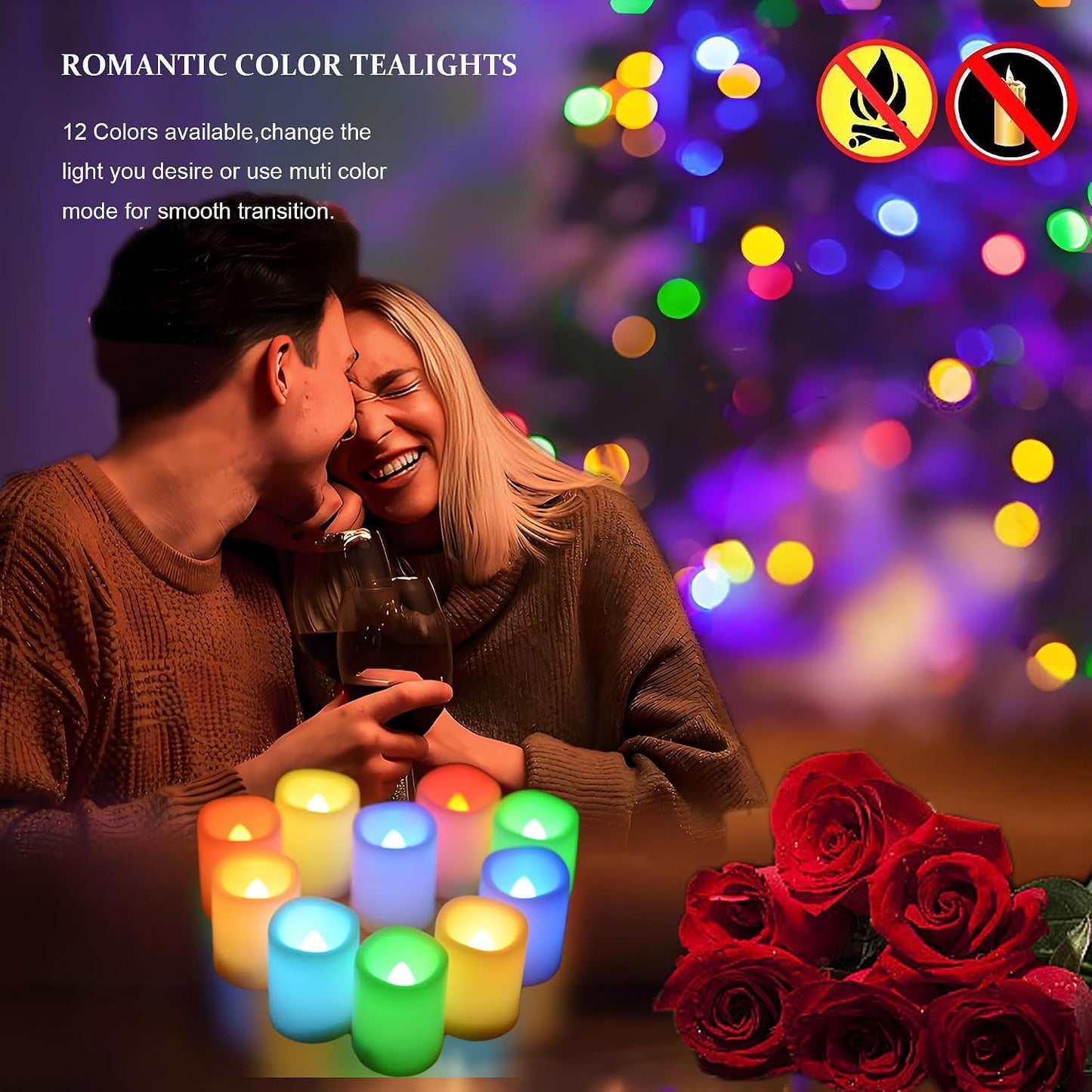 Multi Color Changing Votive Flameless Candles with Remote and Timer - Battery Operated Led Tea Light Candles，Set of 10