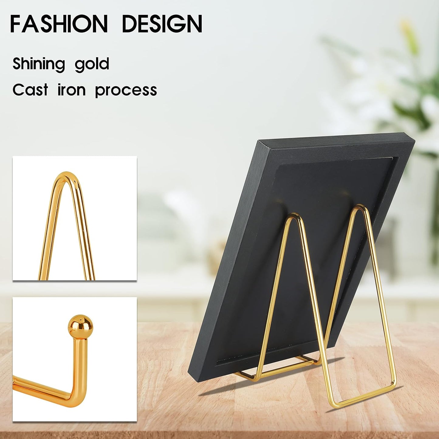 Metal Display Stands Plate Stand Display Stands for Picture / Gold / 6 Inch / Set of 5