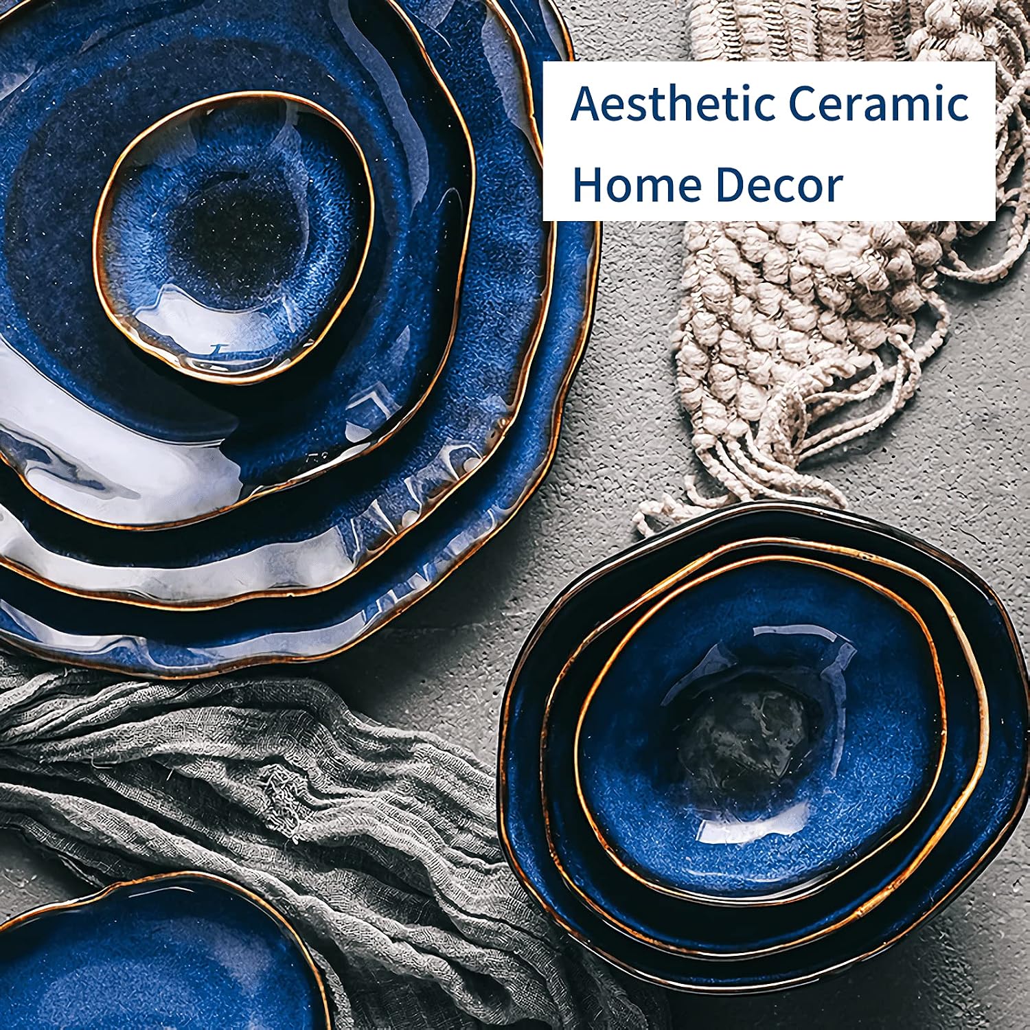 Ceramic Decorative Bowl / 6 Inch Bowl / Blue