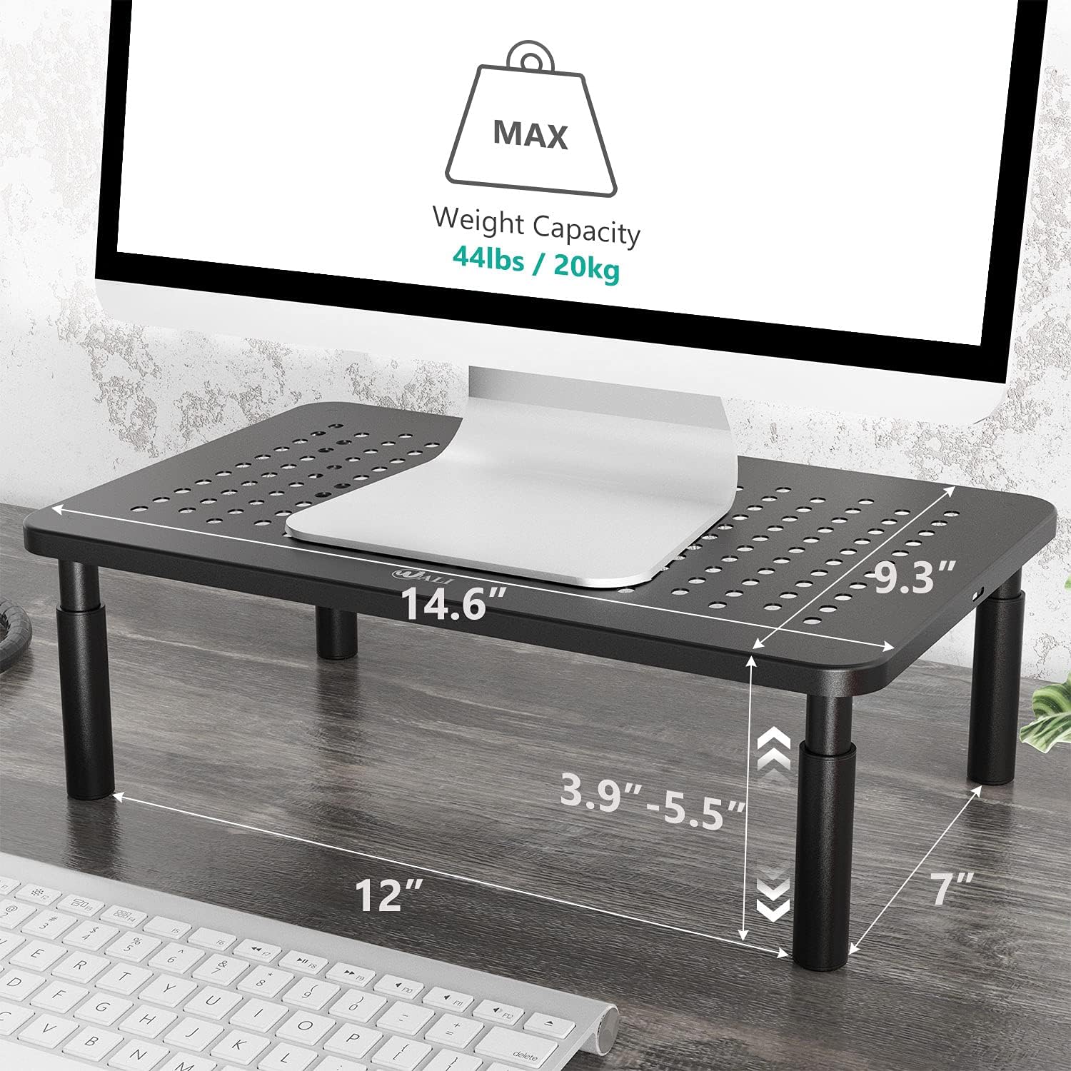 WALI Desk Organizer, 1 Tier Computer Monitor Stand for Desk, Desk Monitor Riser 3 Height Adjustable, Laptop Stand
