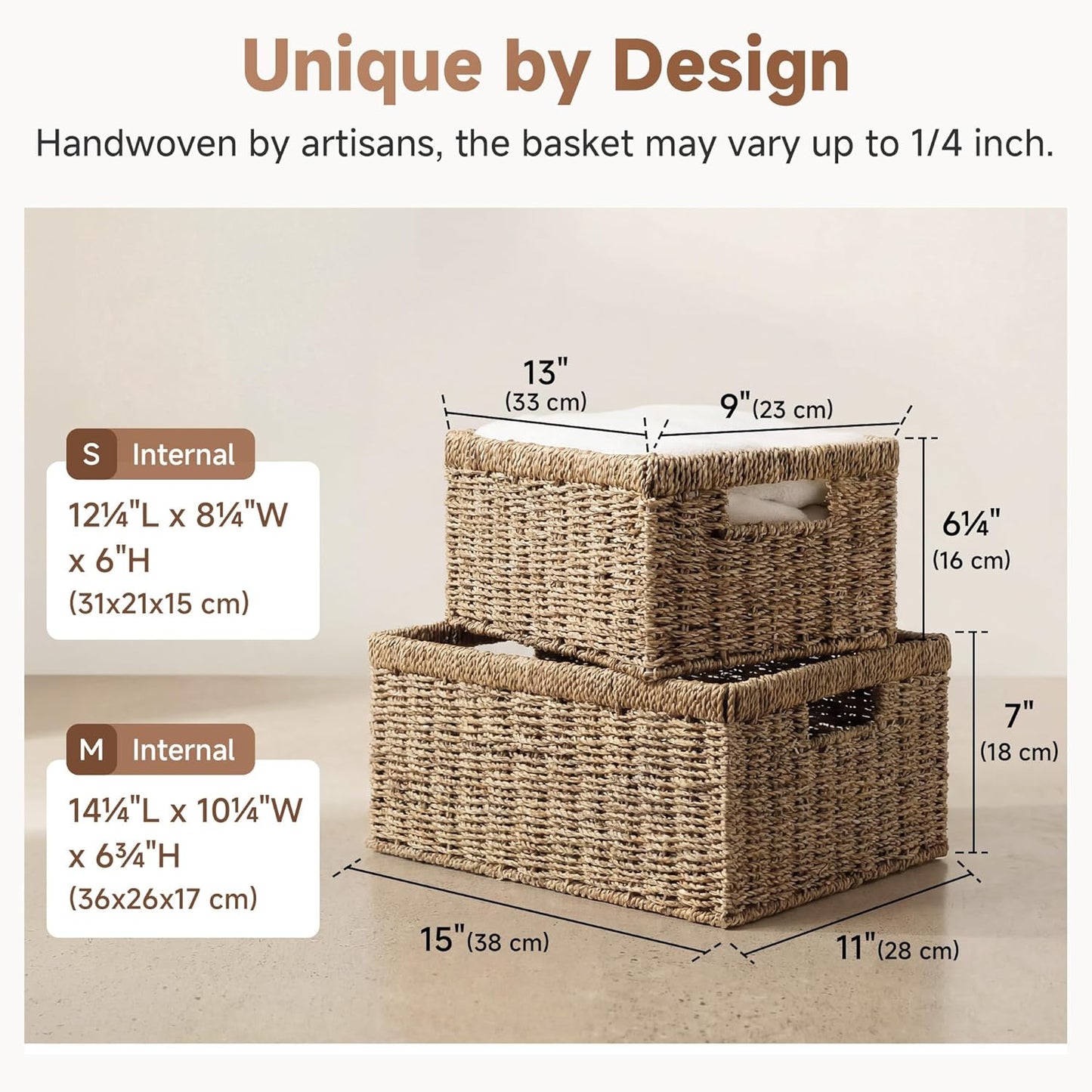 Wicker Storage Baskets / Natural