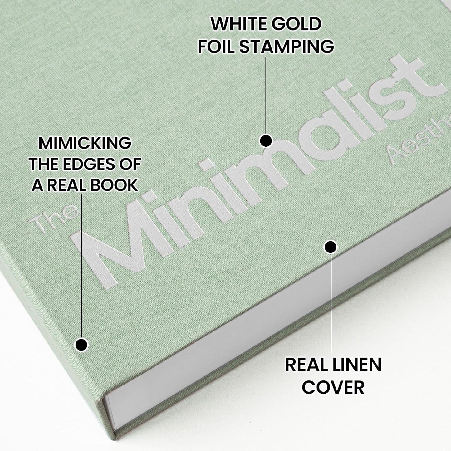 Minimalist Decorative Books / Sage-white / Set of 2