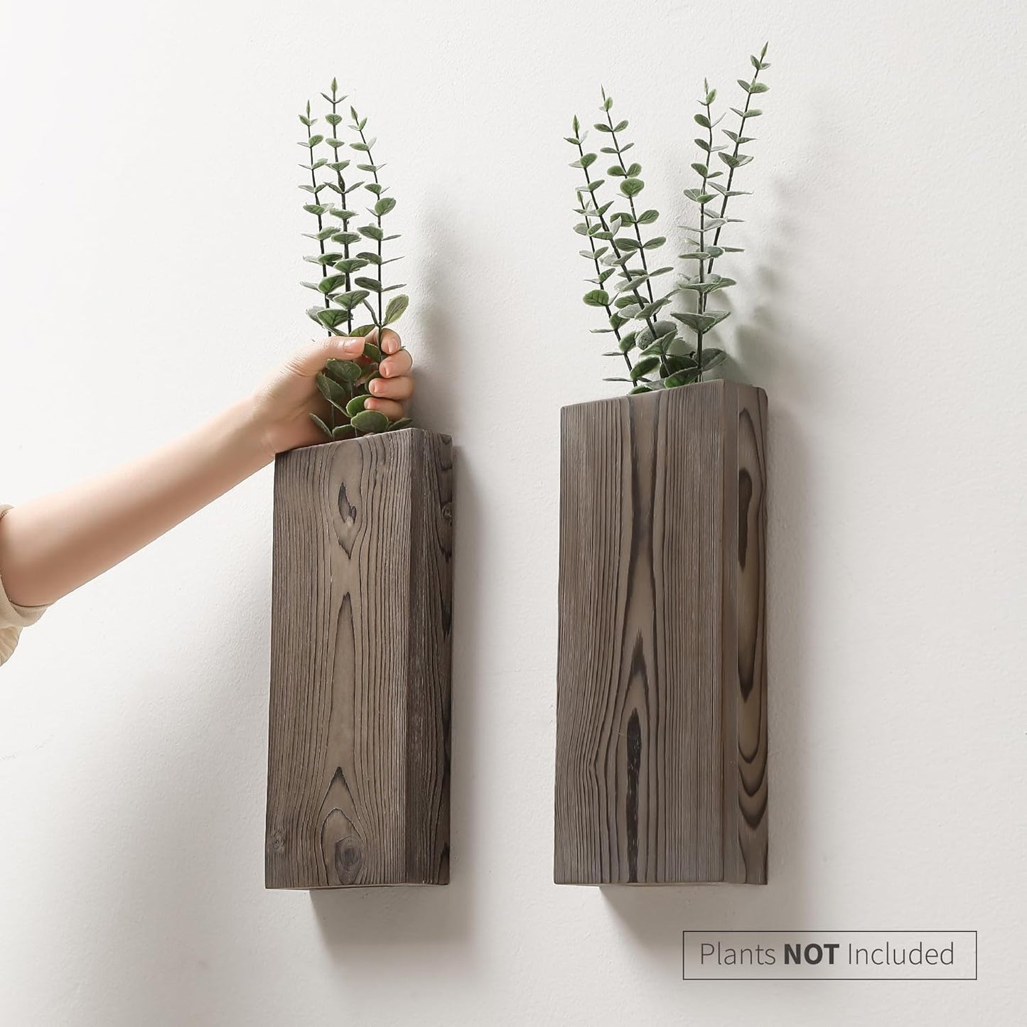 Wood Wall Planter / Ash Grey / Set of 2