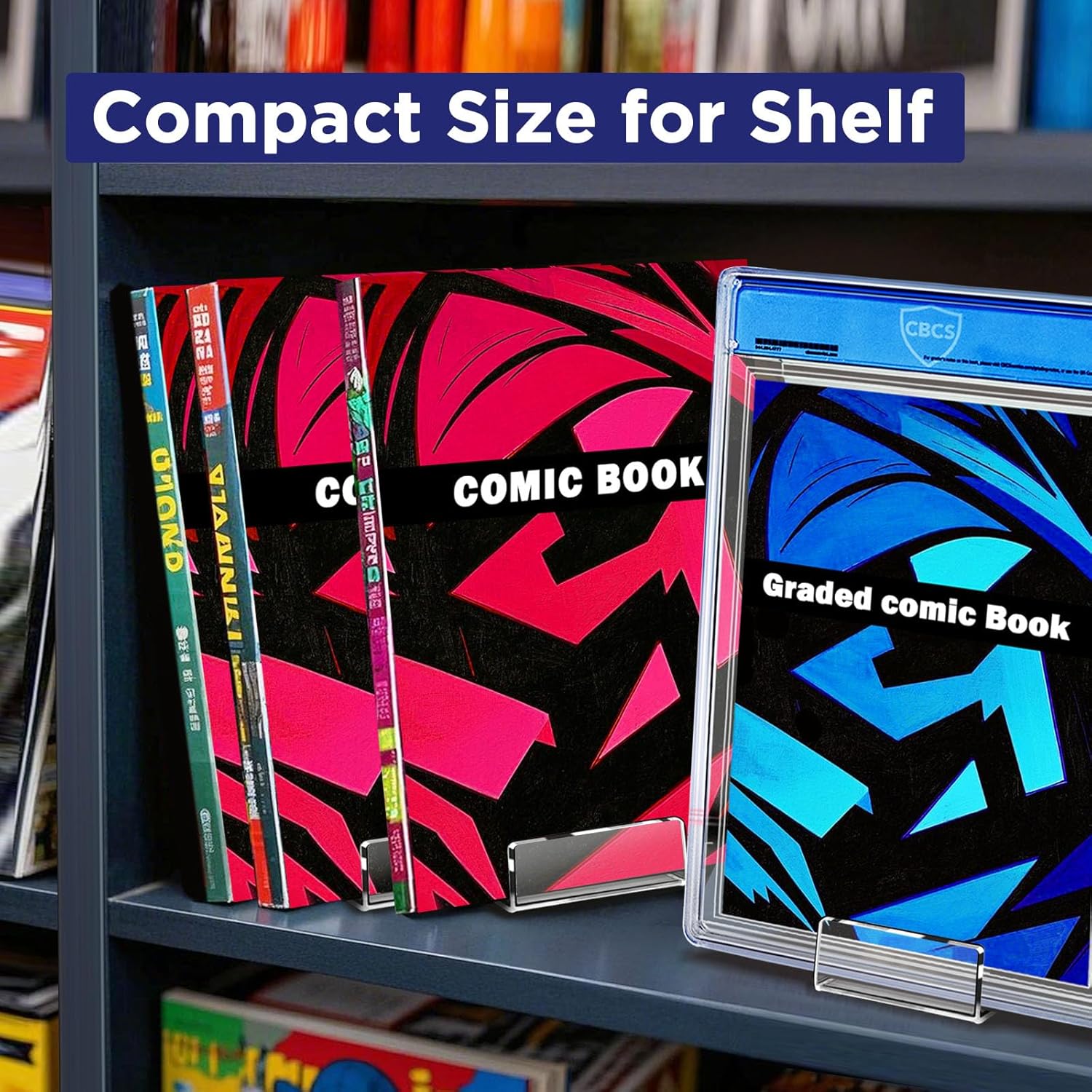 Acrylic Comic Book Display Shelves / Clear / Set of 6