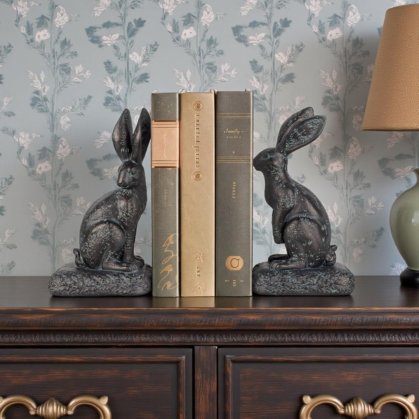Rabbit Bookends / Heavy Resin Book Holder