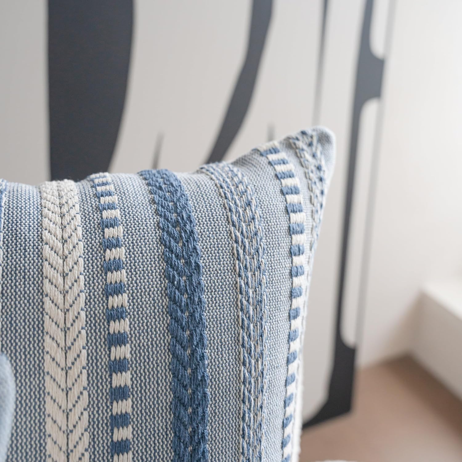 Boho Throw Pillow Covers / Blue / 20 x 12 / Set of 2