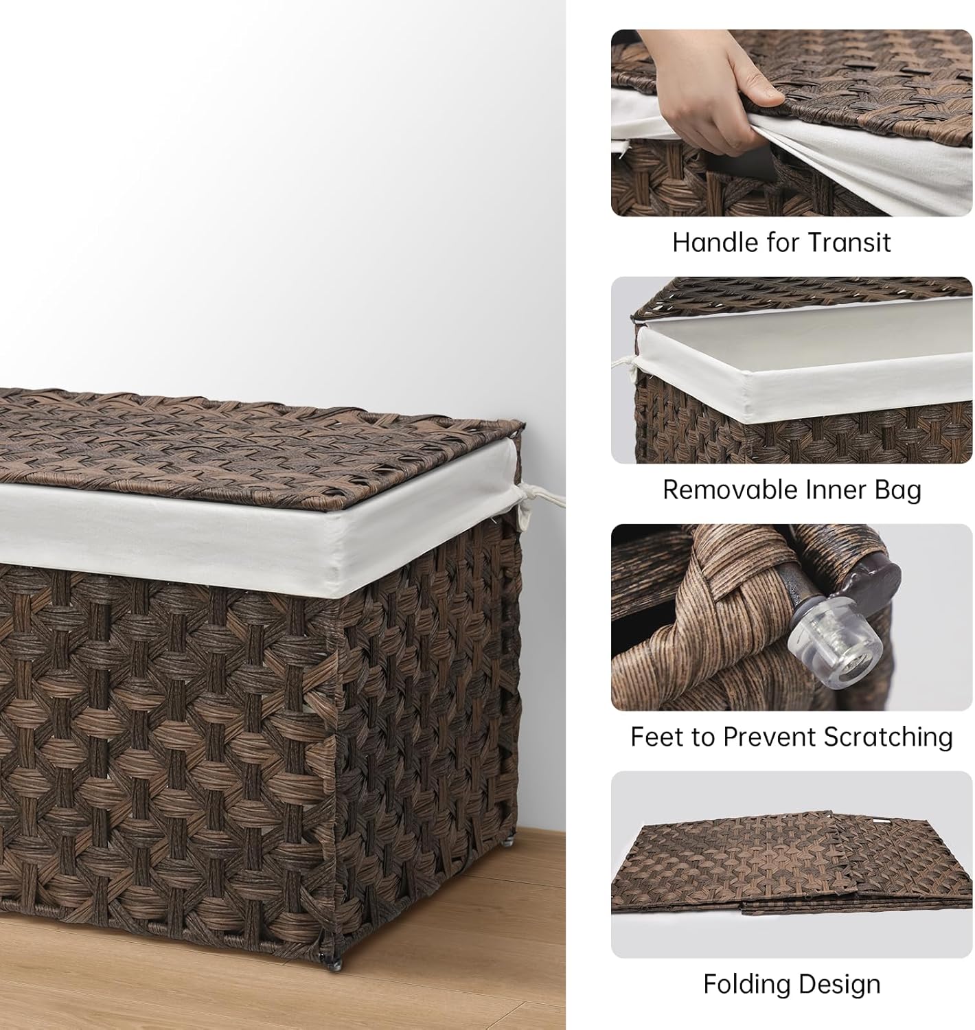 Woven Storage Bin / 13.4 x 21.9 x 13.4 / 65l: Inches / Brown