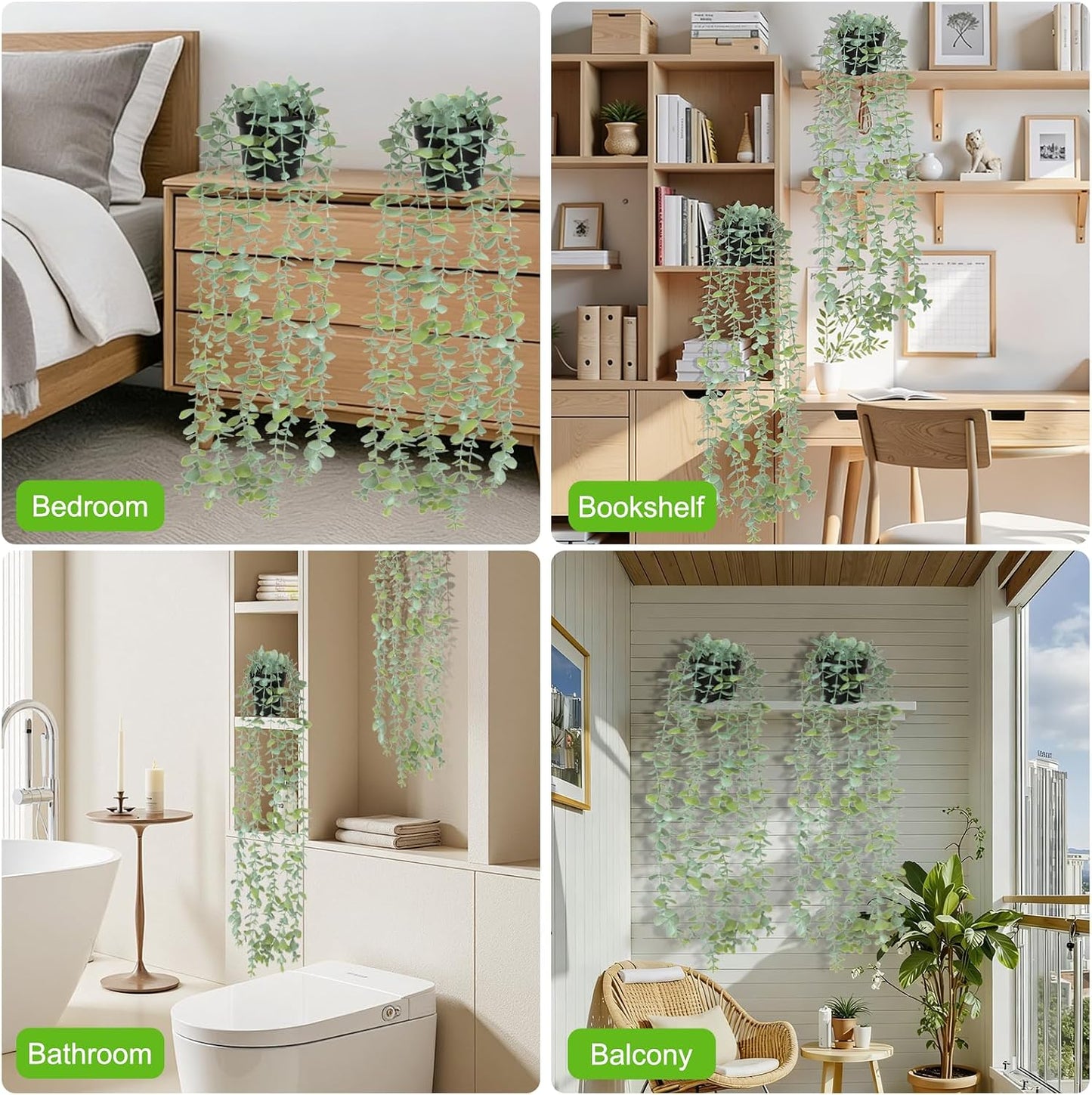Artificial Potted Plants Eucalyptus / Set of 2