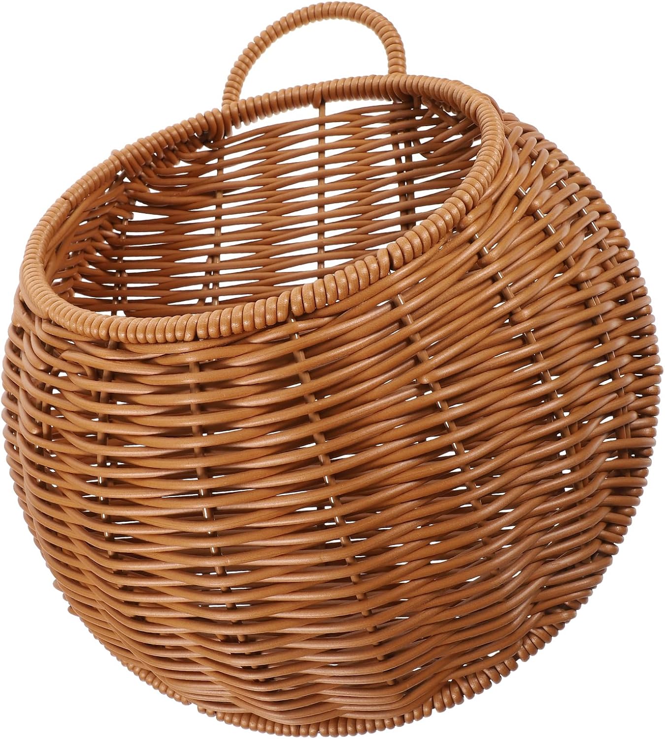 Wicker Hanging Basket / Brown / 10.62 x 9.25 x 3.93