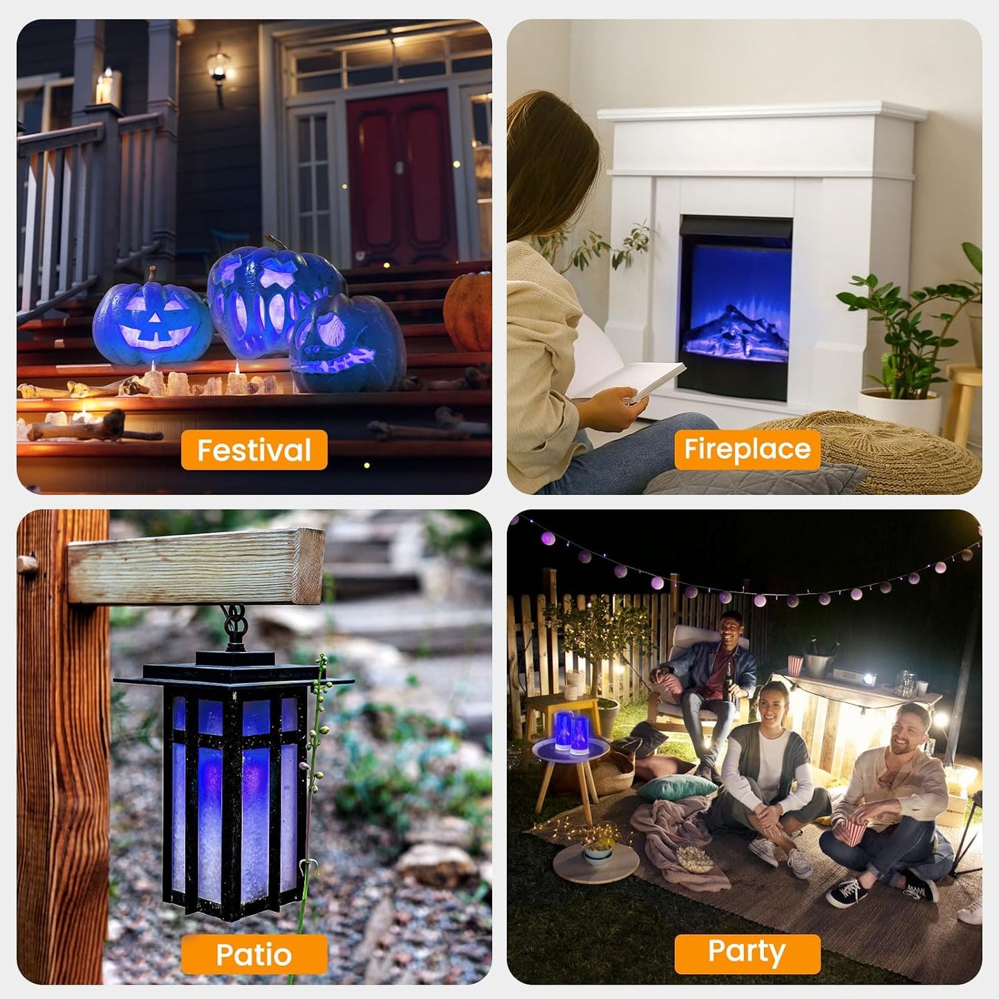 Hompavo 【Upgraded】 Flame Lights with Remote, Timer, 4-Mode Rechargeable | Waterproof LED Battery Operated Flameless