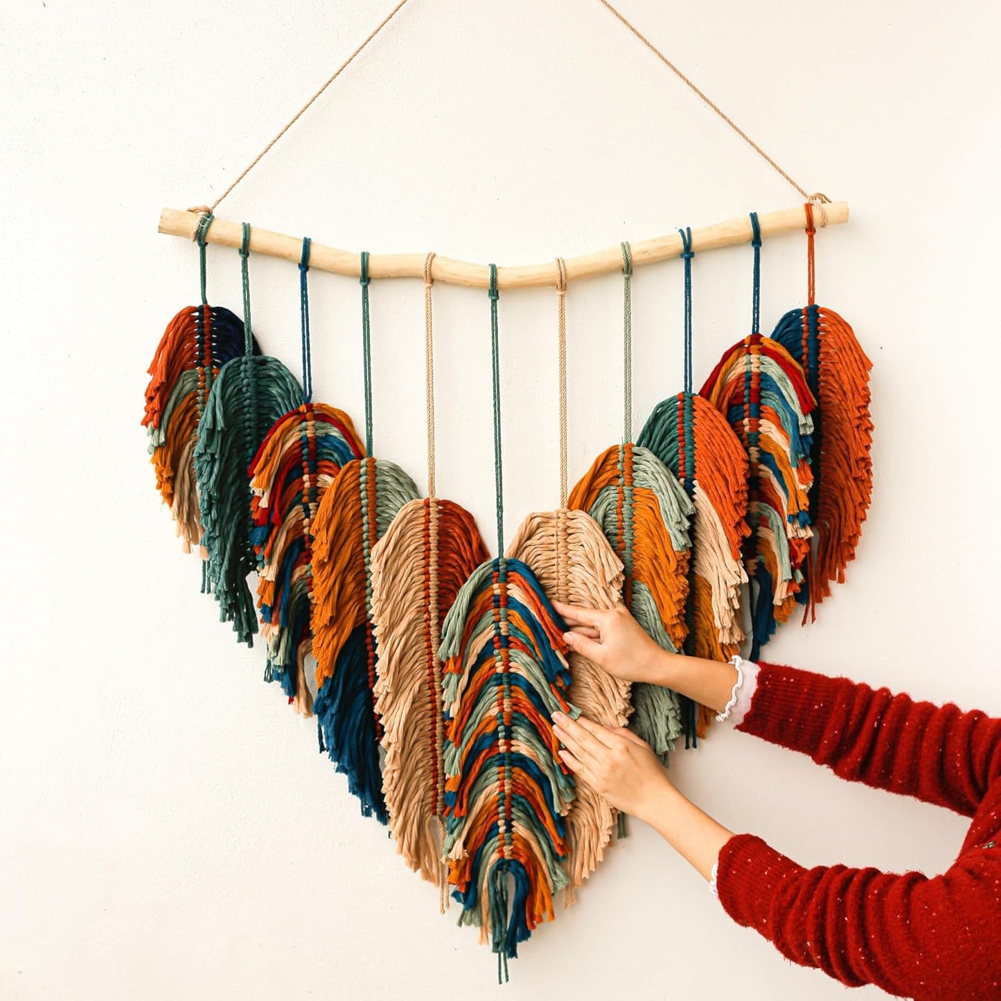 Boho Wall Decor / Orange,green, Pecock, Mustard, Begie / 31 x 39
