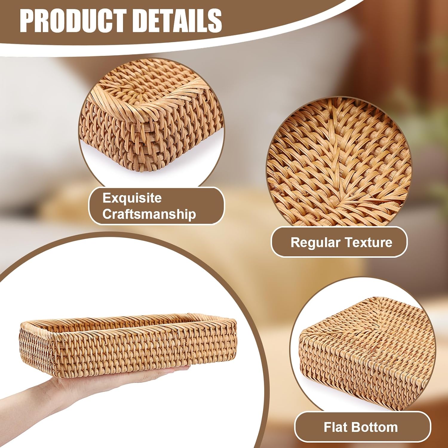 Small Remote Basket / Natural / 10.1 x 6.1 x 1.8