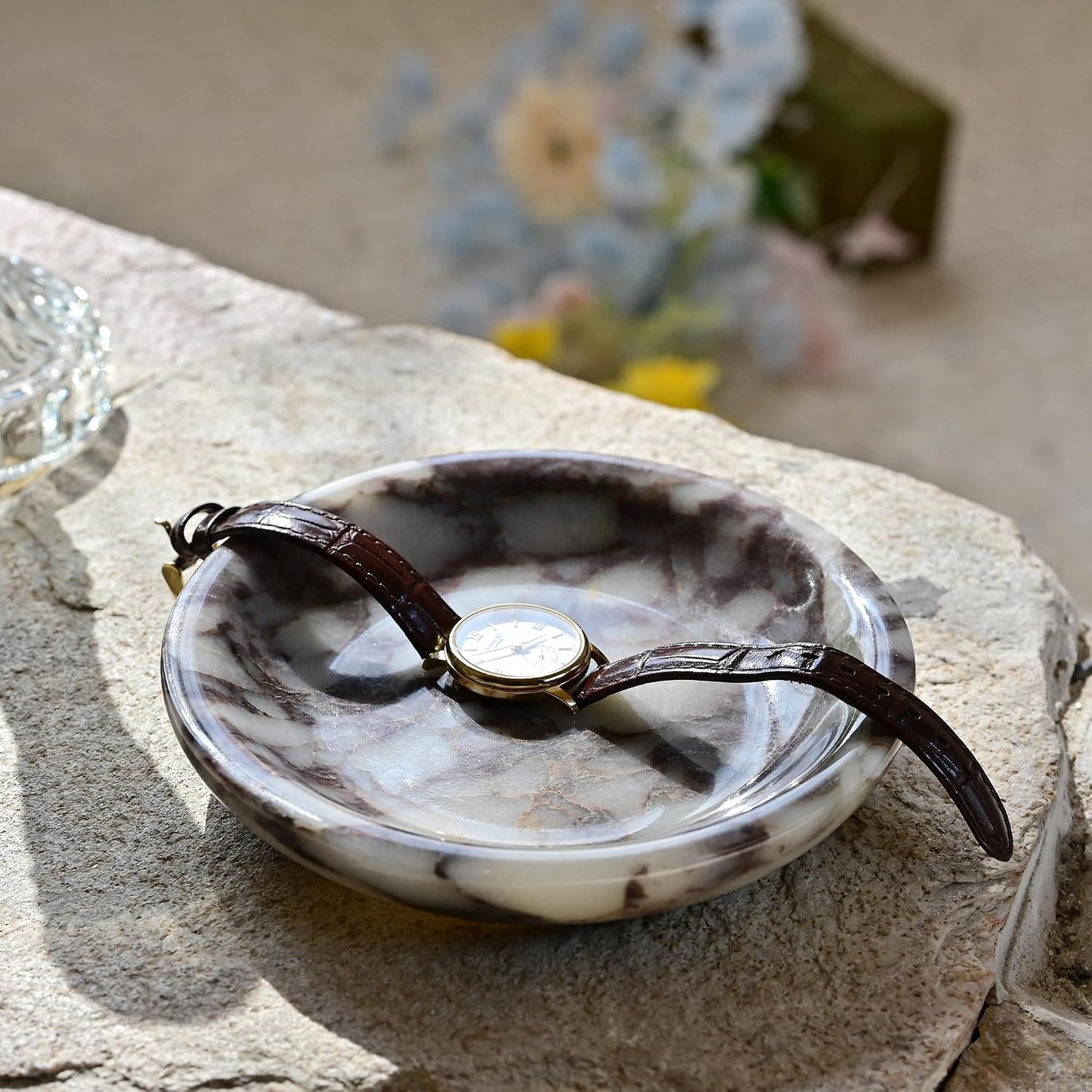 Marble Ring Dish Jewelry Tray / Calacatta Viola / Natural
