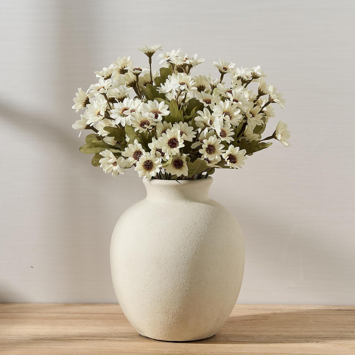 Ceramic Decorative Flower Vase / 1007-white / 7.48 Inch