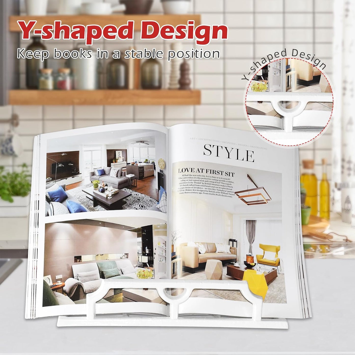 Elegant Cookbook Stand Cast Iron, Kitchen Decorative Metal Recipe Book Holder for Bible, Prayer Book Stand, Magazine