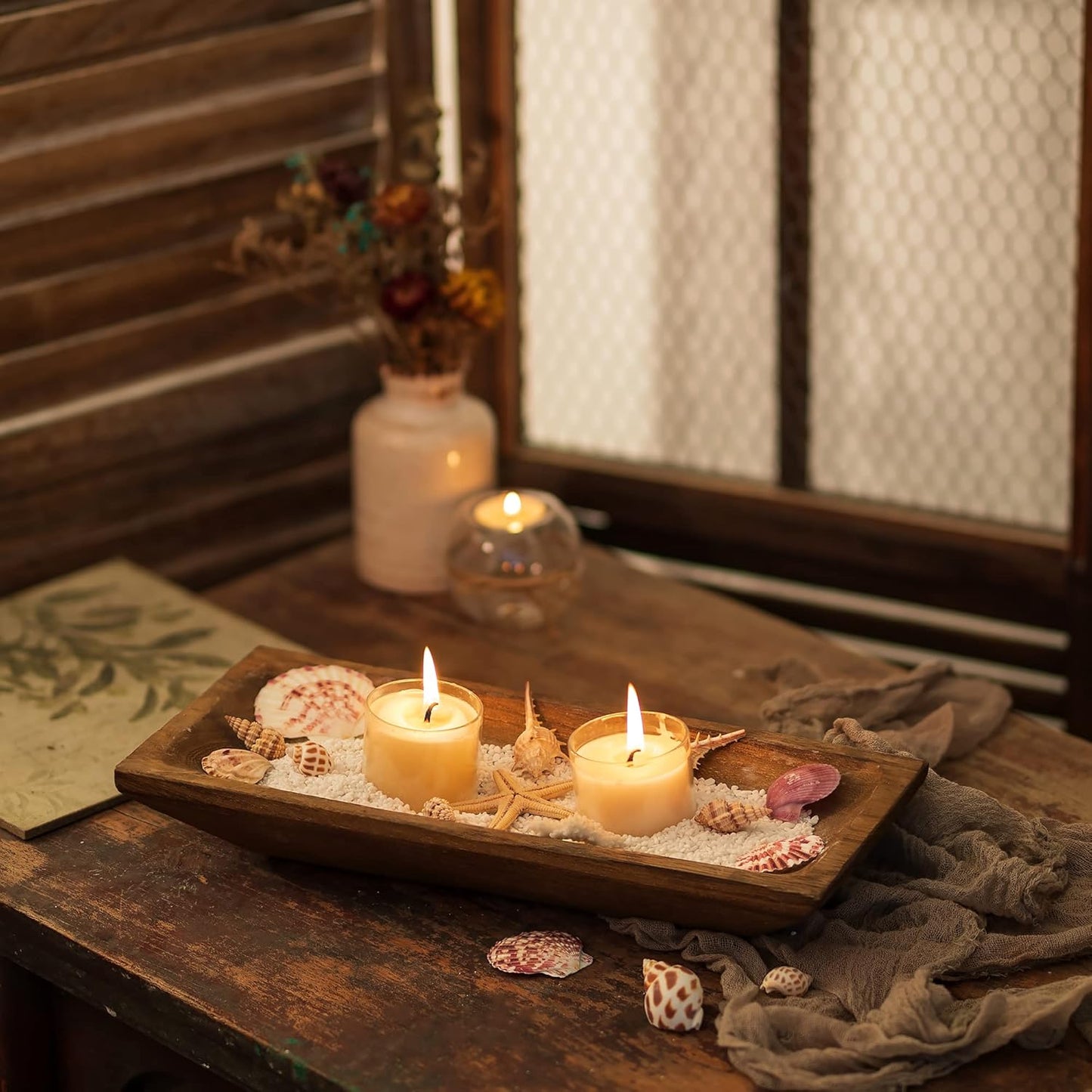 Decorative Wooden Dough Bowl