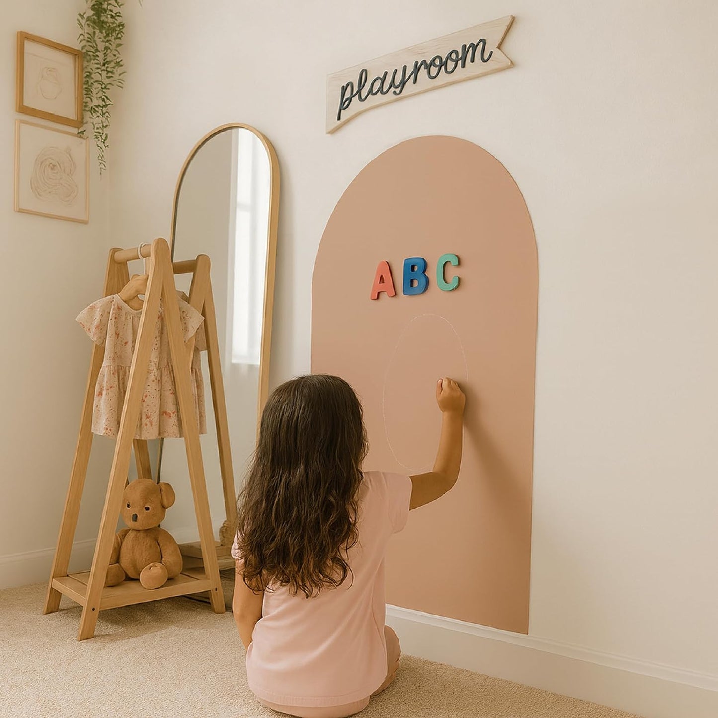 Magnetic Arch Wall Decal / Mocha / 24"W x 39"H