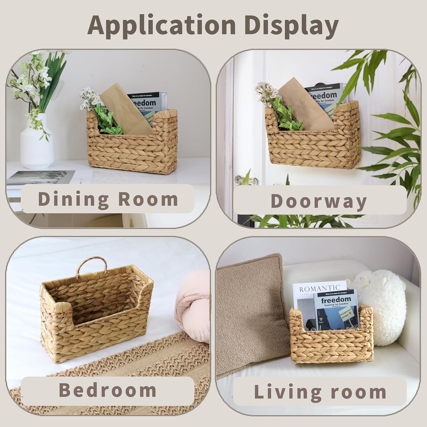 Wicker Front Door Basket / Water Hyacinth