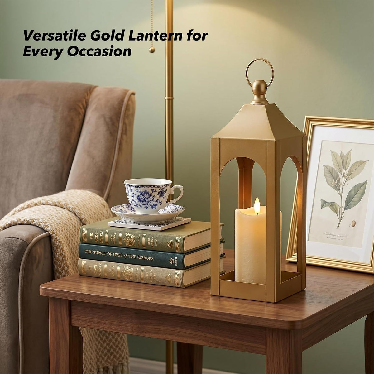 Modern Farmhouse Lantern Decor Metal Decorative Hanging Candle Lanterns | Ideal for Home Decor, Parties & Events, 15.1"