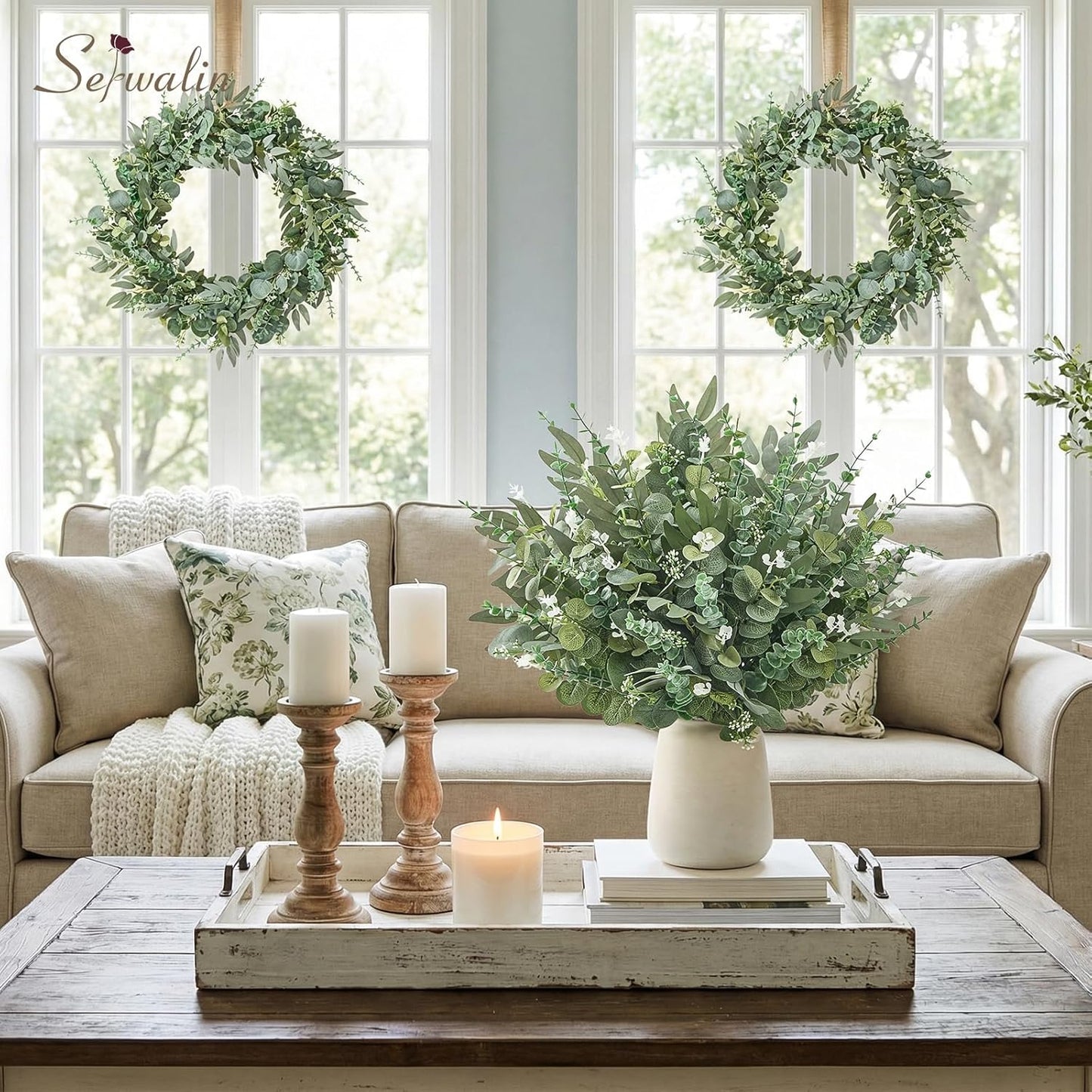 Artificial Greenery Stems / Attractive Forest Green / Set of 100