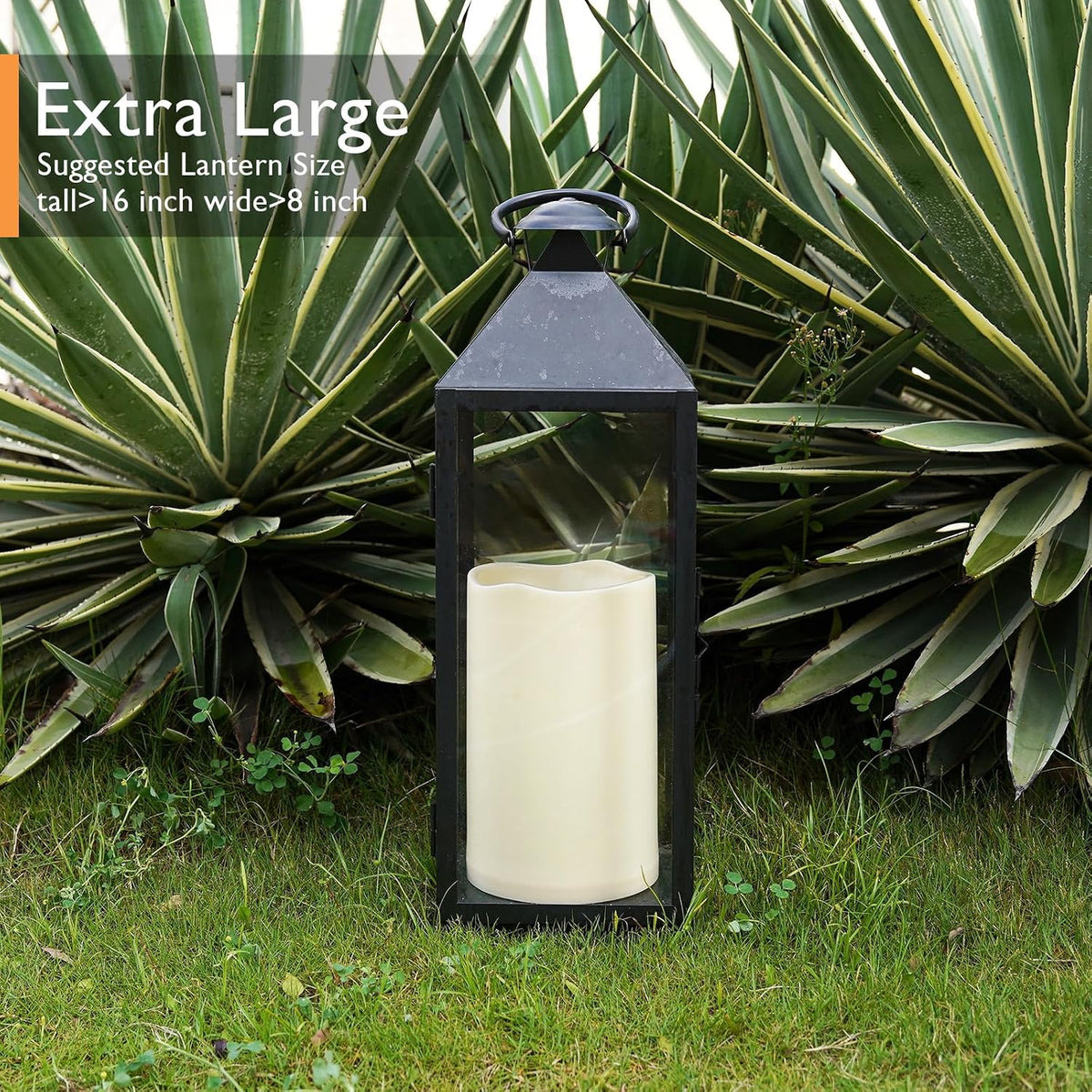 Homemory 6" x 9" Extra Large Outdoor Waterproof Candle with Auto 6H Timer | LED Flickering Pillar Candle Battery