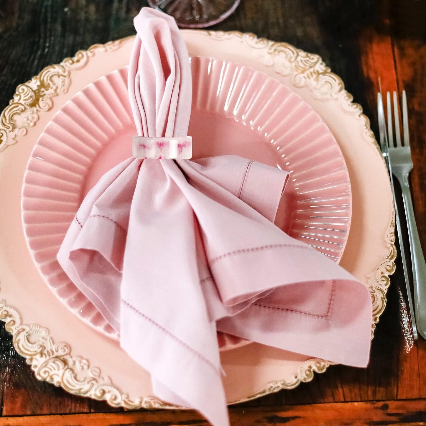 Alpha Living Home Epoxy Resin Napkin Rings, Pastel, Set of 12 | Glossy resin, 6 pastel colors 2 of each, 2x2x0.75 in