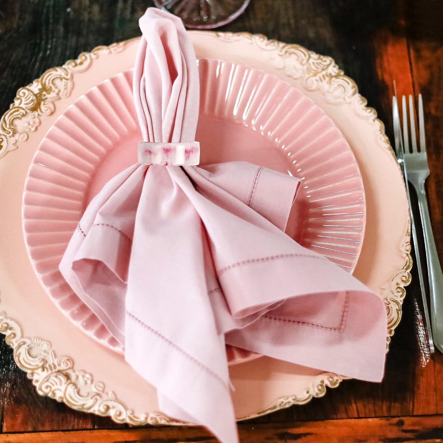 Alpha Living Home Epoxy Resin Napkin Rings, Pastel, Set of 12 | Glossy resin, 6 pastel colors 2 of each, 2x2x0.75 in