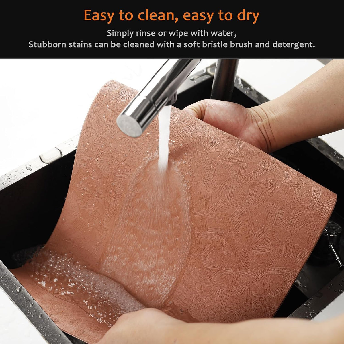 Coral Plastic Placemats Set of 12, Faux Leather Waterproof Table Mats | Coral Vinyl place mats,Wipeable and heat