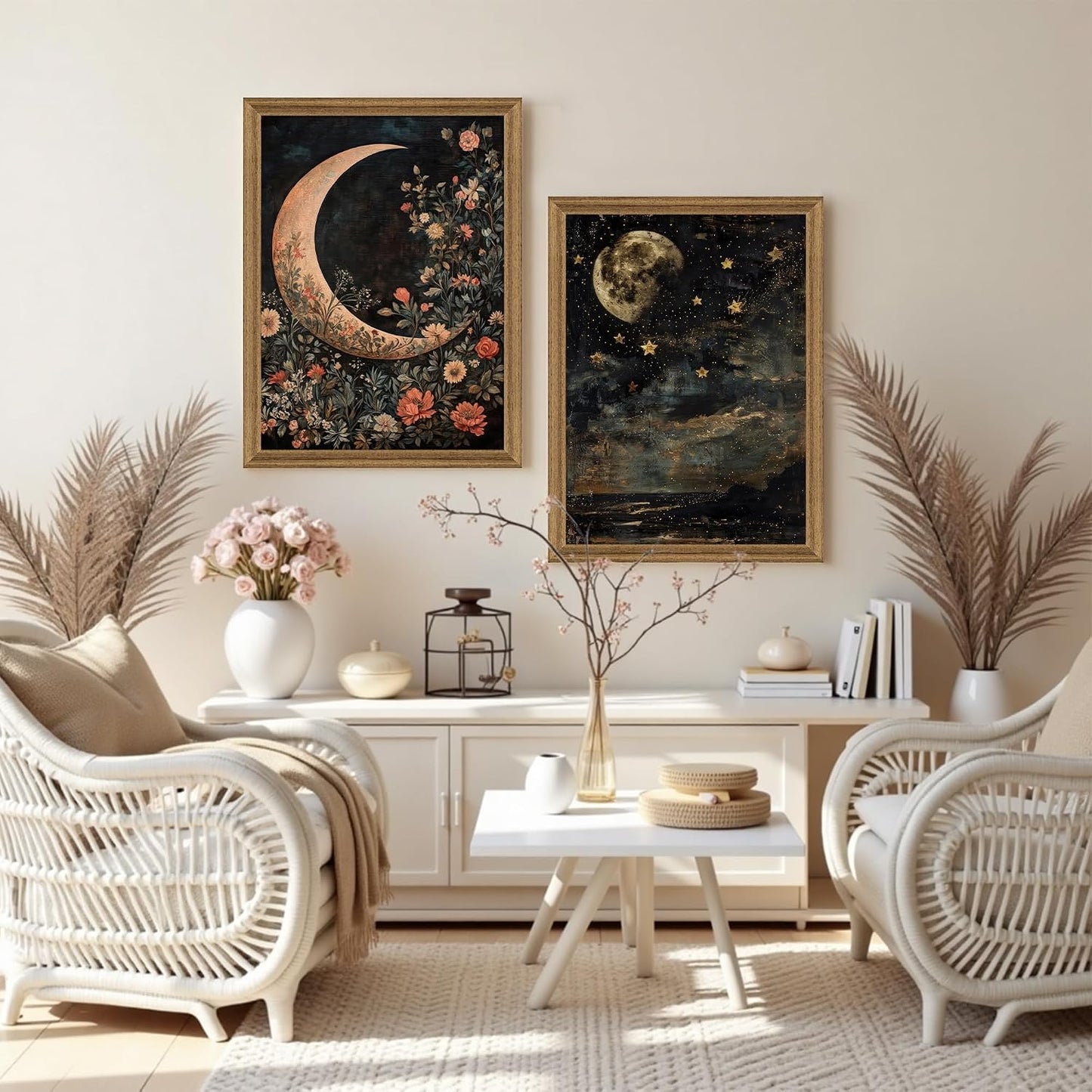Wooden frame / UV-resistant ink / 16"L x 12"W / Moon / 12 x 16