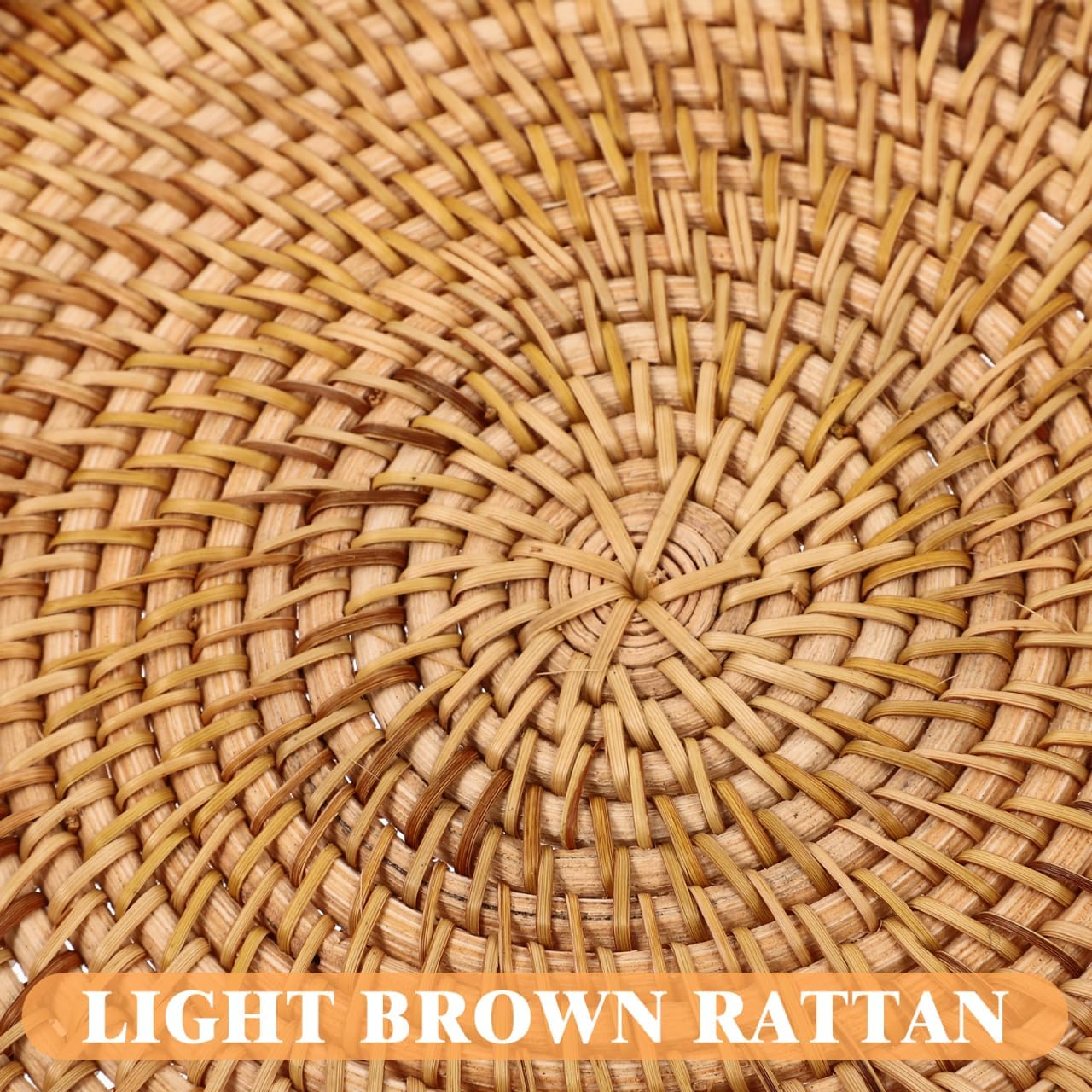 Round Rattan Tray / 8.7" Woven Wicker Serving Basket for Bread Fruit & Snacks