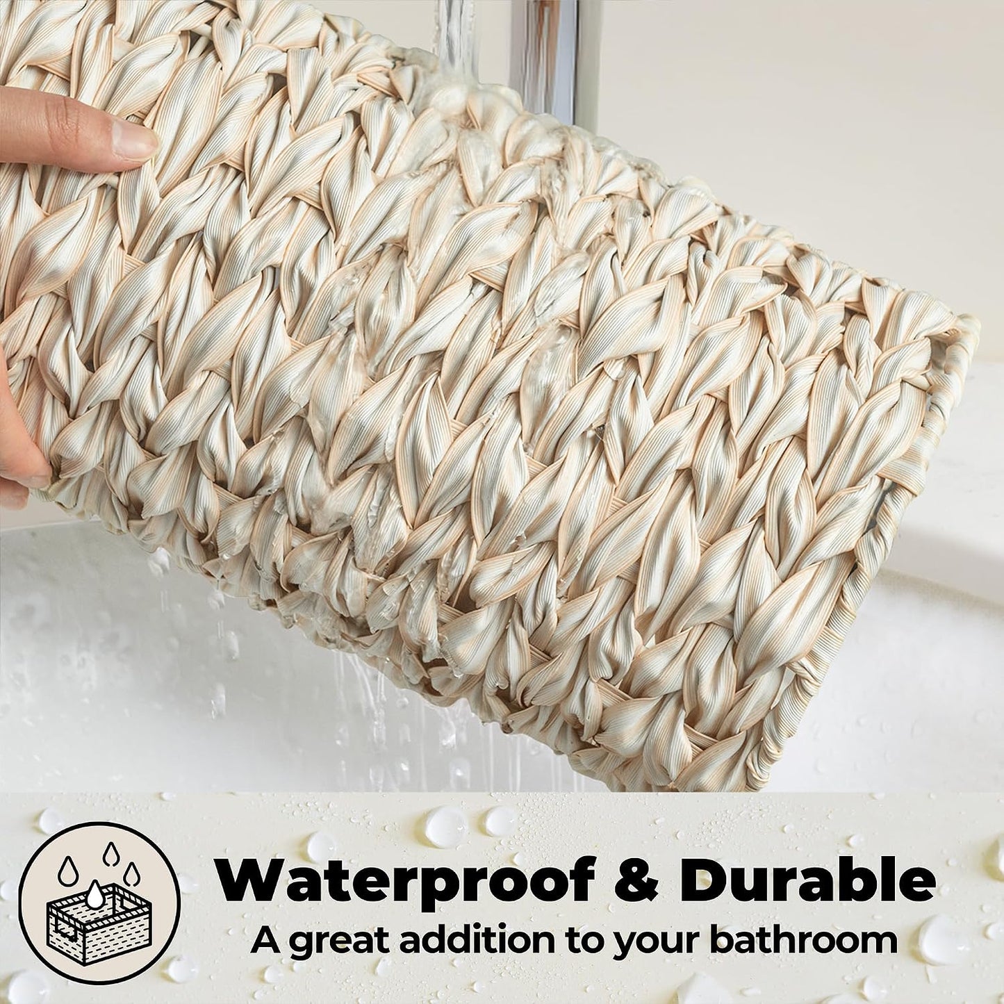 GRANNY SAYS Wicker Toilet Paper Holder Basket, Toilet Paper Storage Holder | Bathroom Toilet Paper Holder Stand, Woven