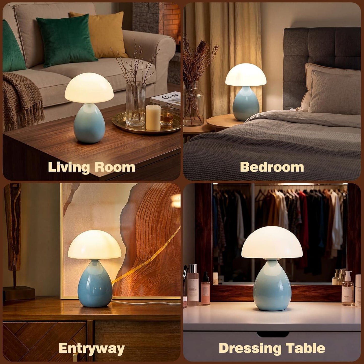 Small Lamp / Mushroom Table Lamp / Blue