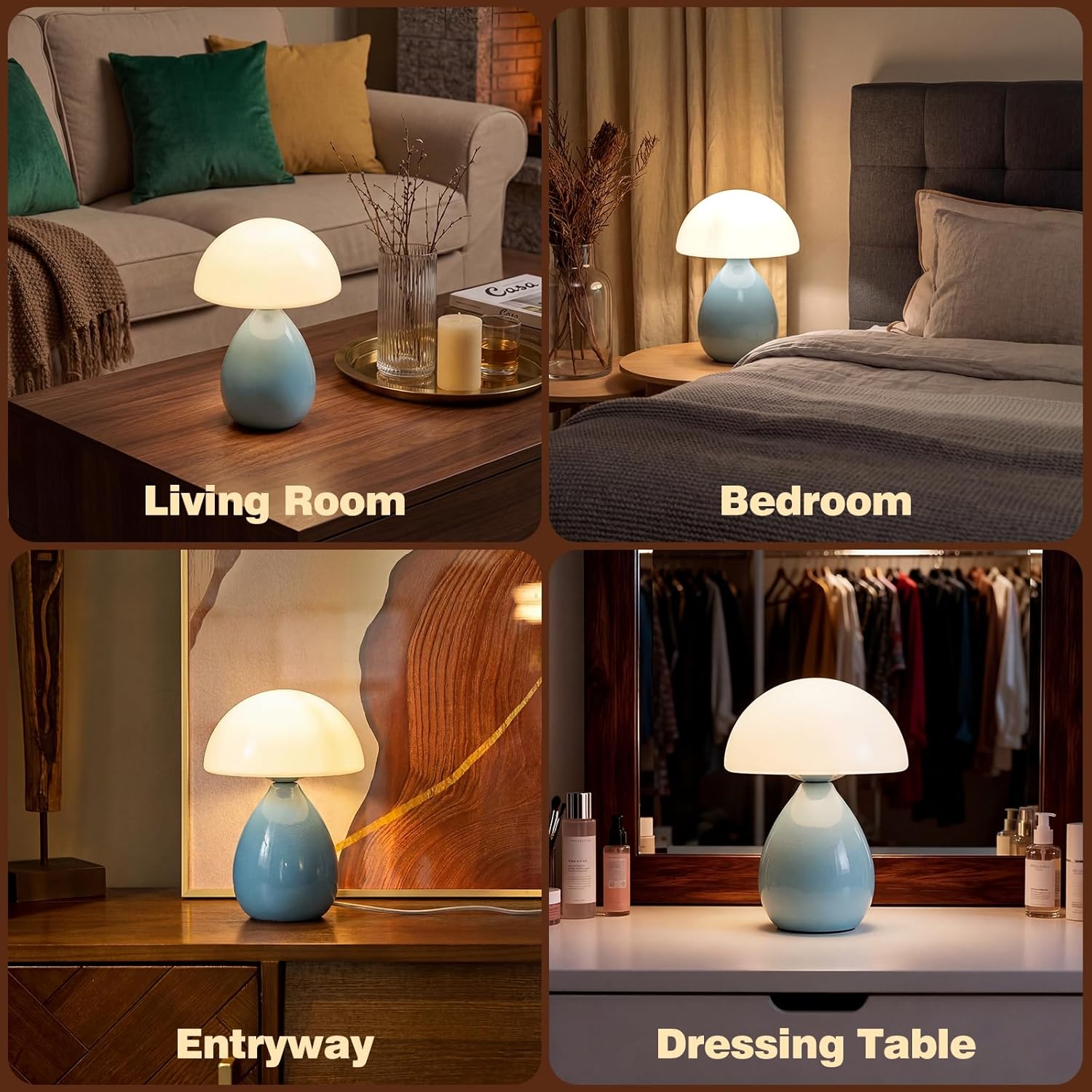 Small Lamp / Mushroom Table Lamp / Blue