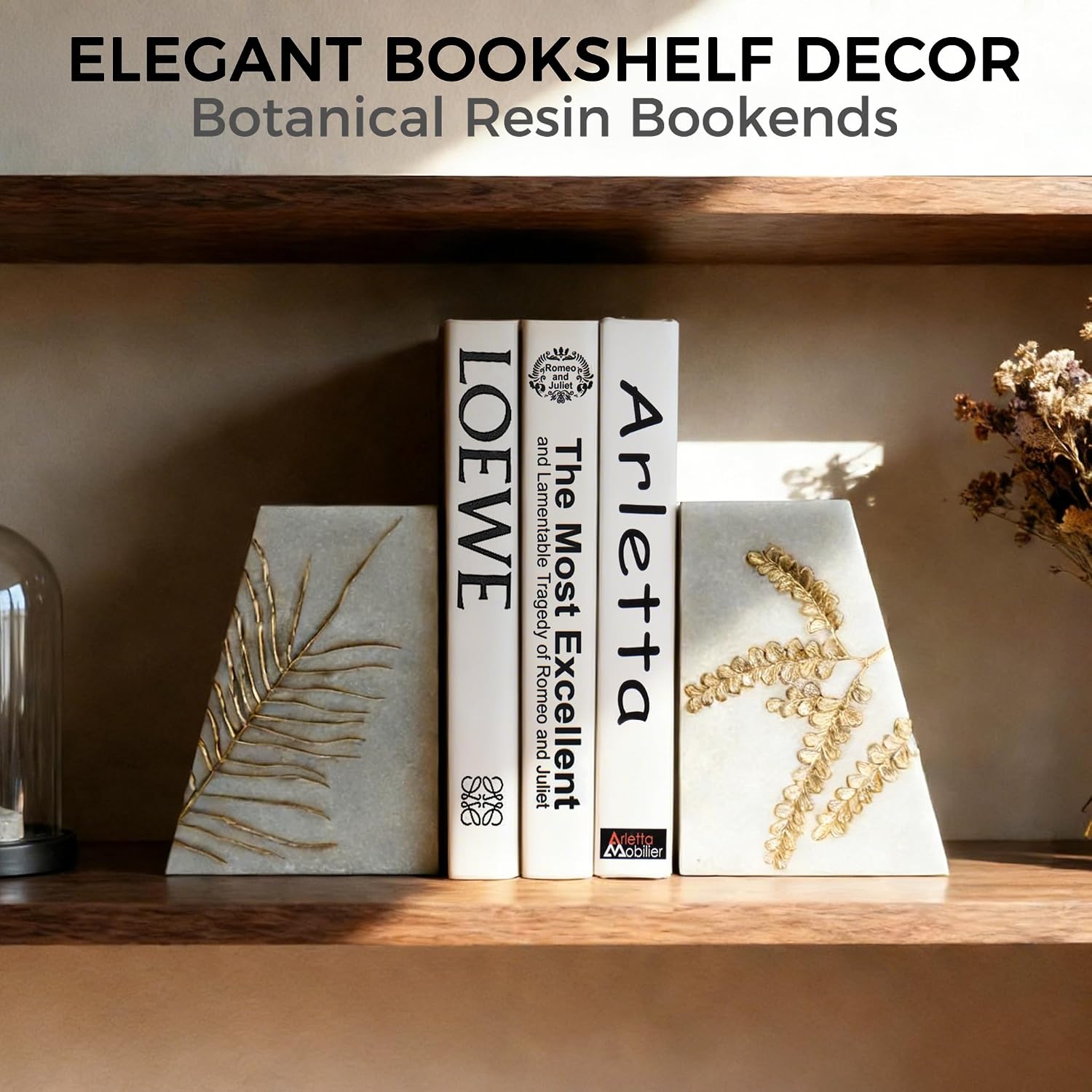 Resin Modern Bookends / Heavy Duty Book Ends