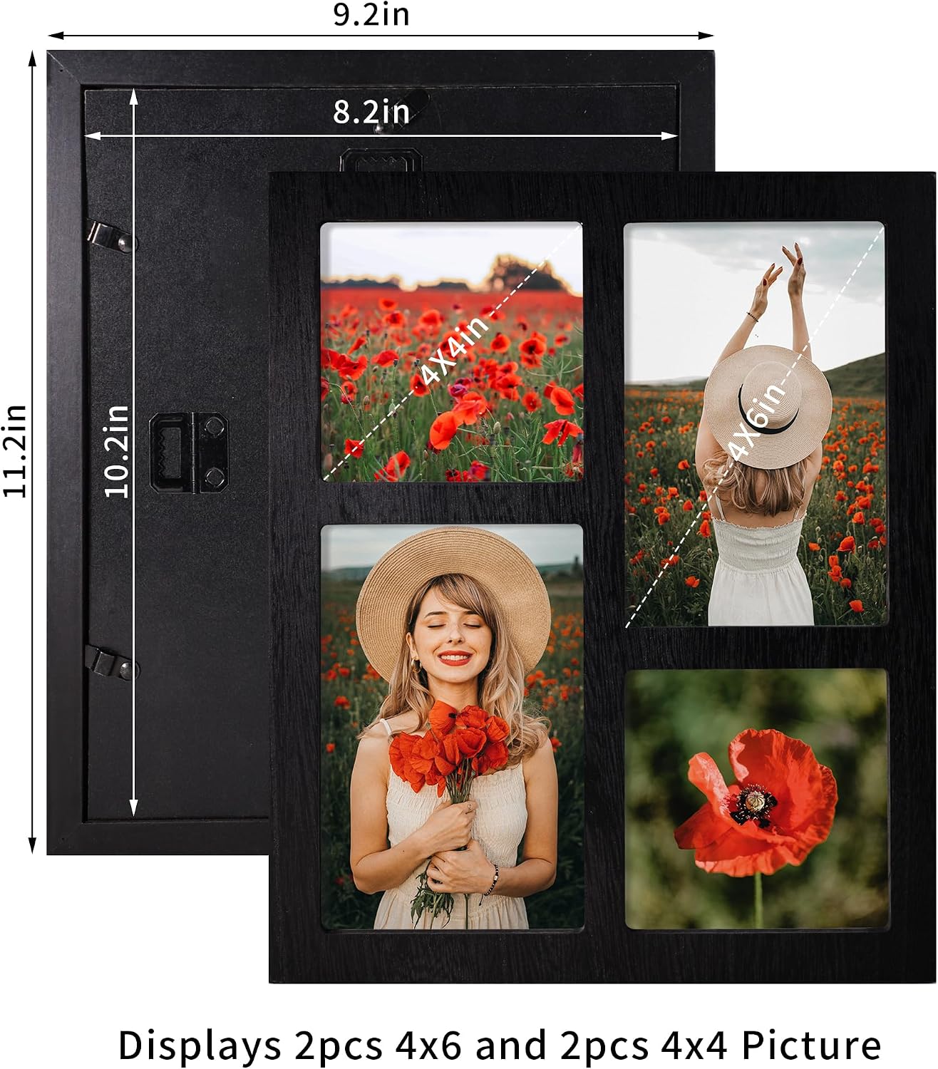 YESKAY Picture Frame Collage 4x6 and 4x4 Photos Display, Multiple Photo Frames with Tempered Glass, Family Picture