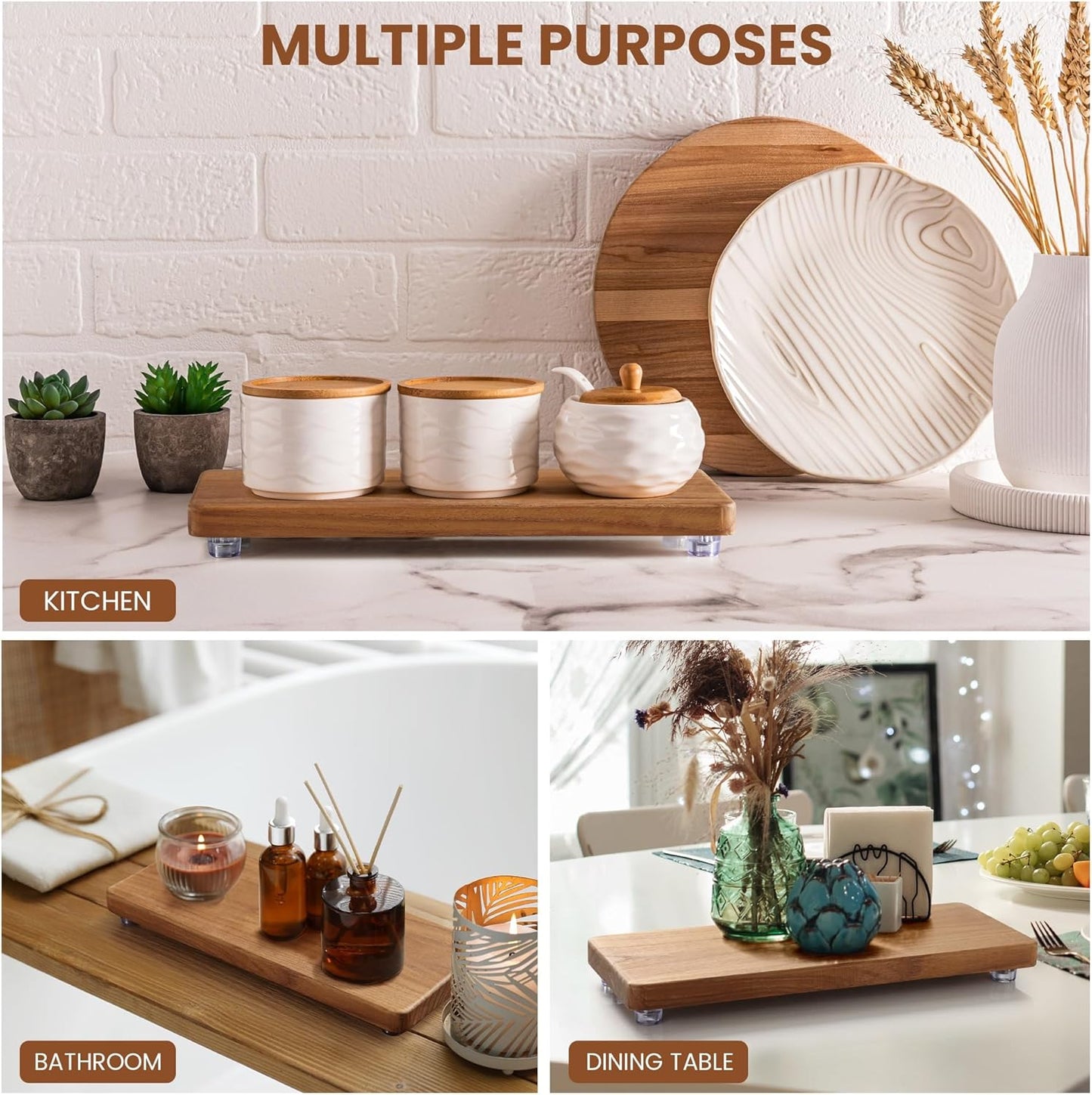 Solid Teak Wood Riser Tray / Teaktray1 / 12.6 x 5
