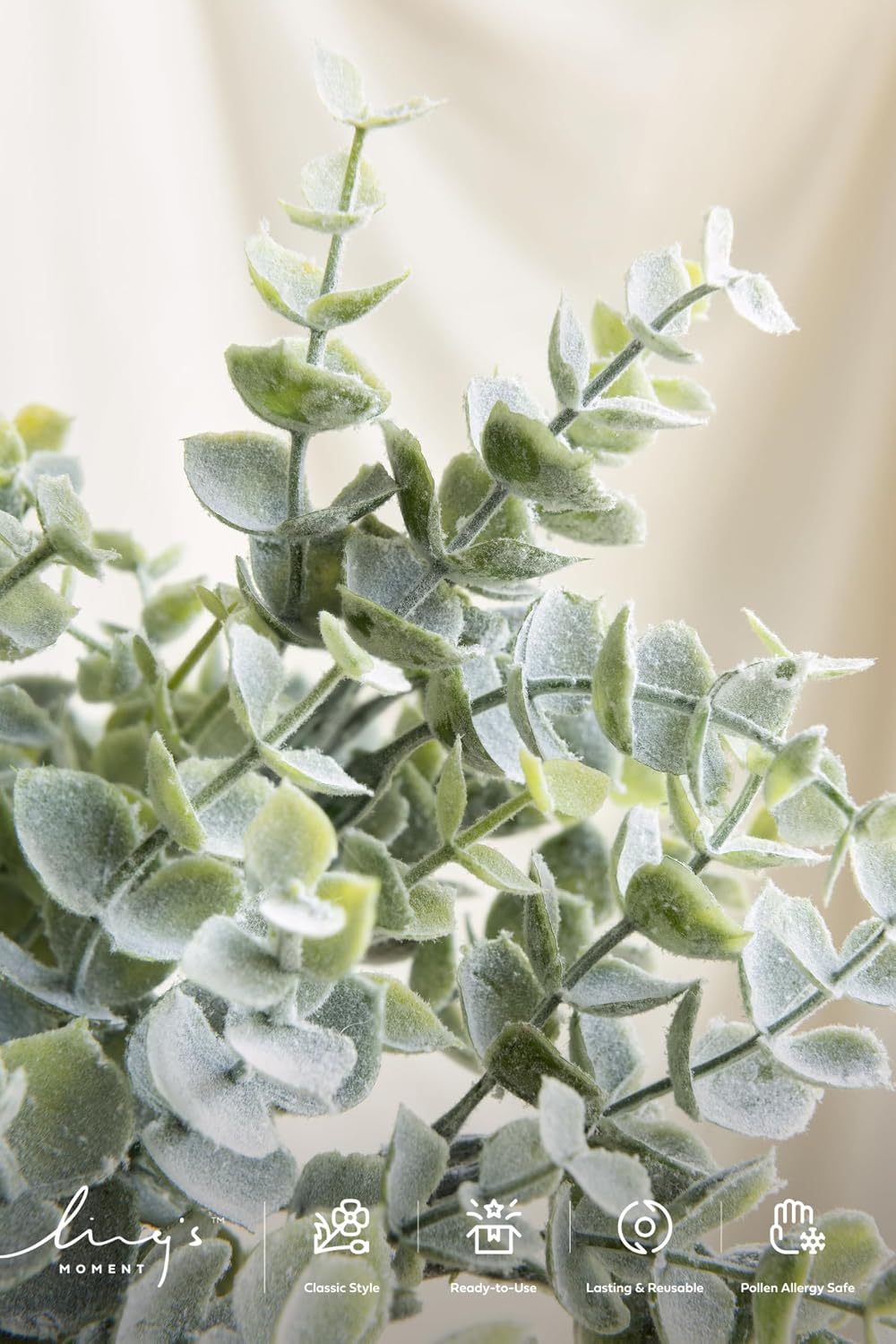 Artificial Plants Eucalyptus Leaves Branches / Grn- Dusty / Set of 18