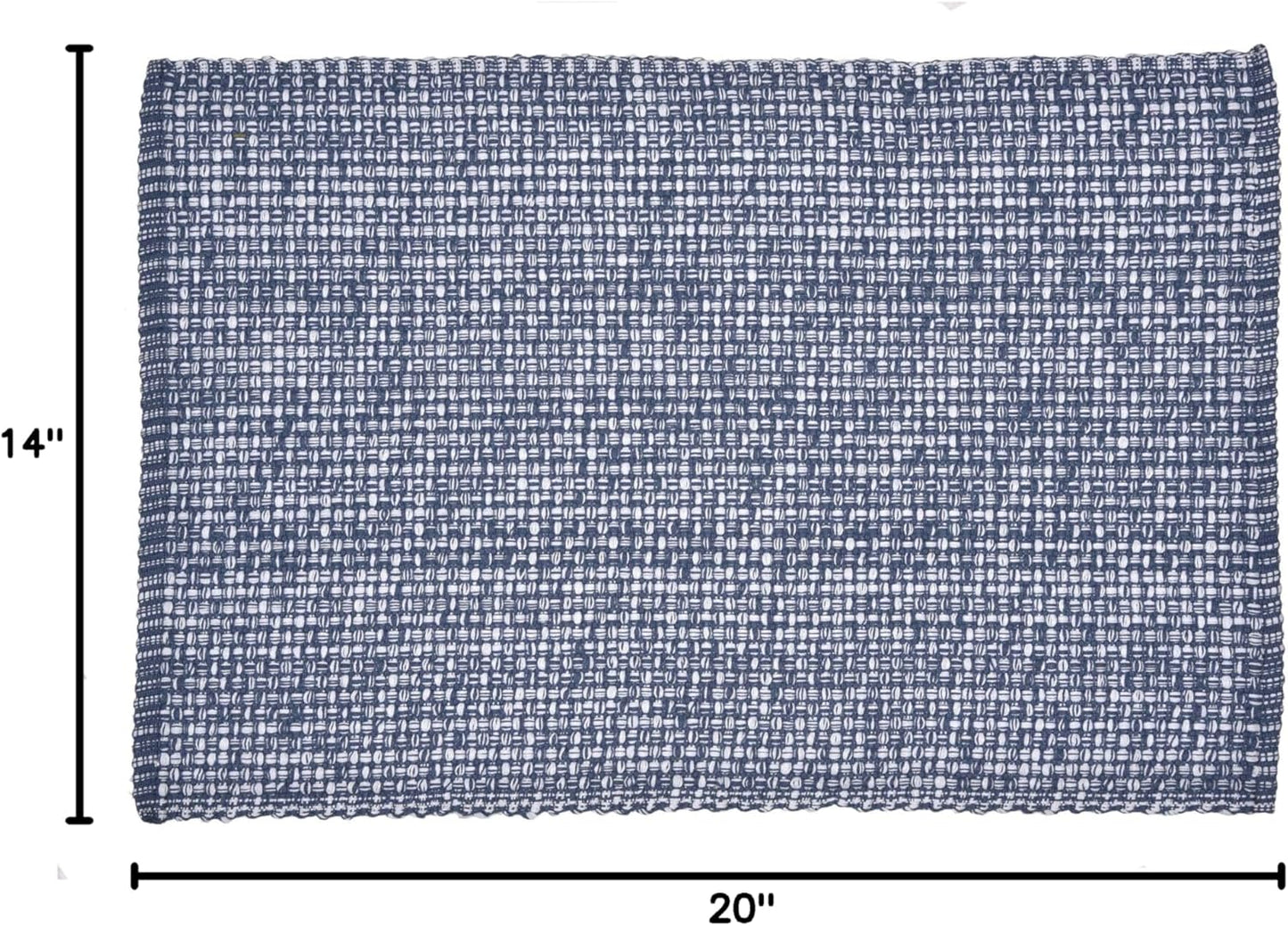 Urban Villa Two Tone Placemat Cotton Tablemat 14x20 (Set of 6) Blue White