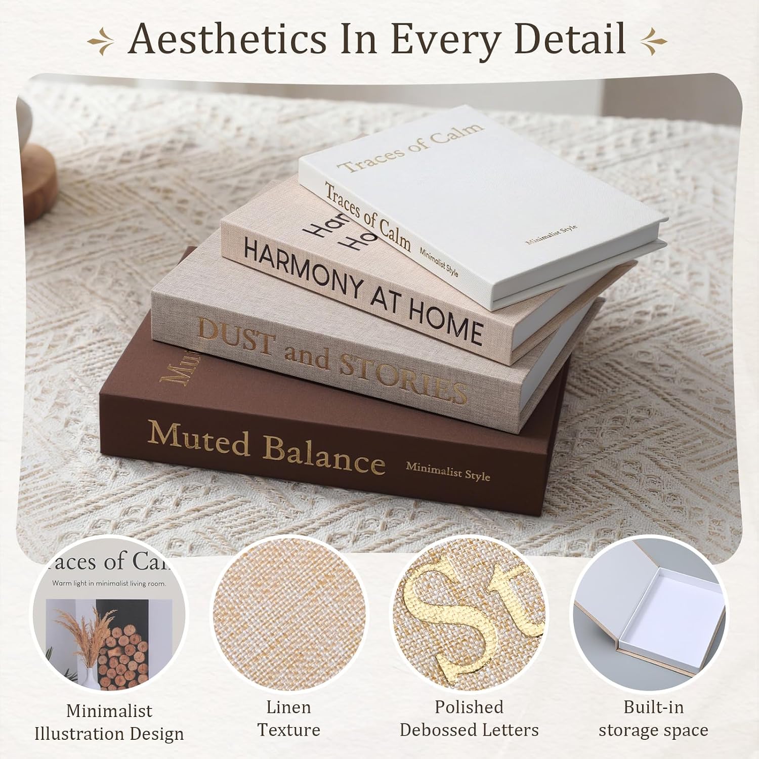 Decorative Books / Warm / Brown Series / Set of 8
