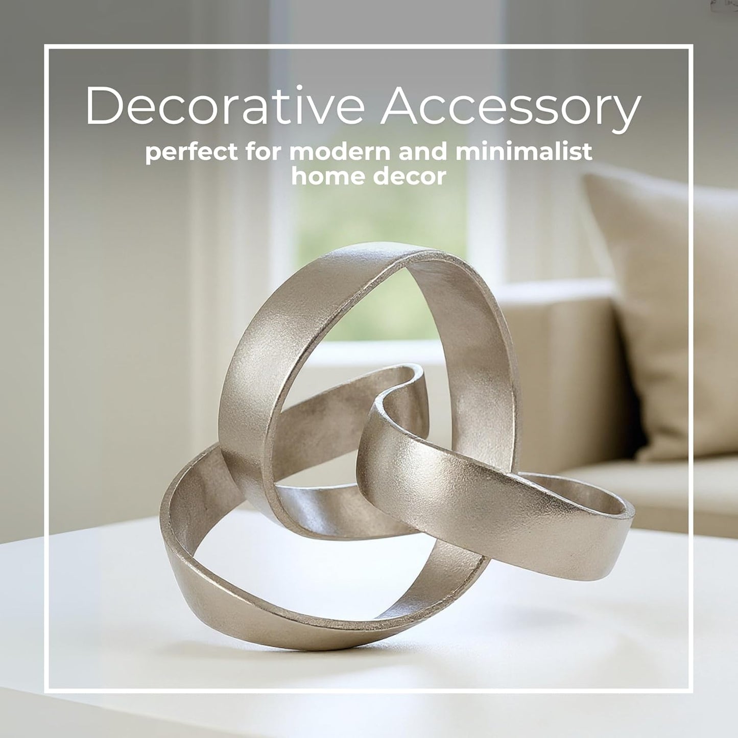 Minimalist Shelves & Coffee Table Decor / 7" H / Silver