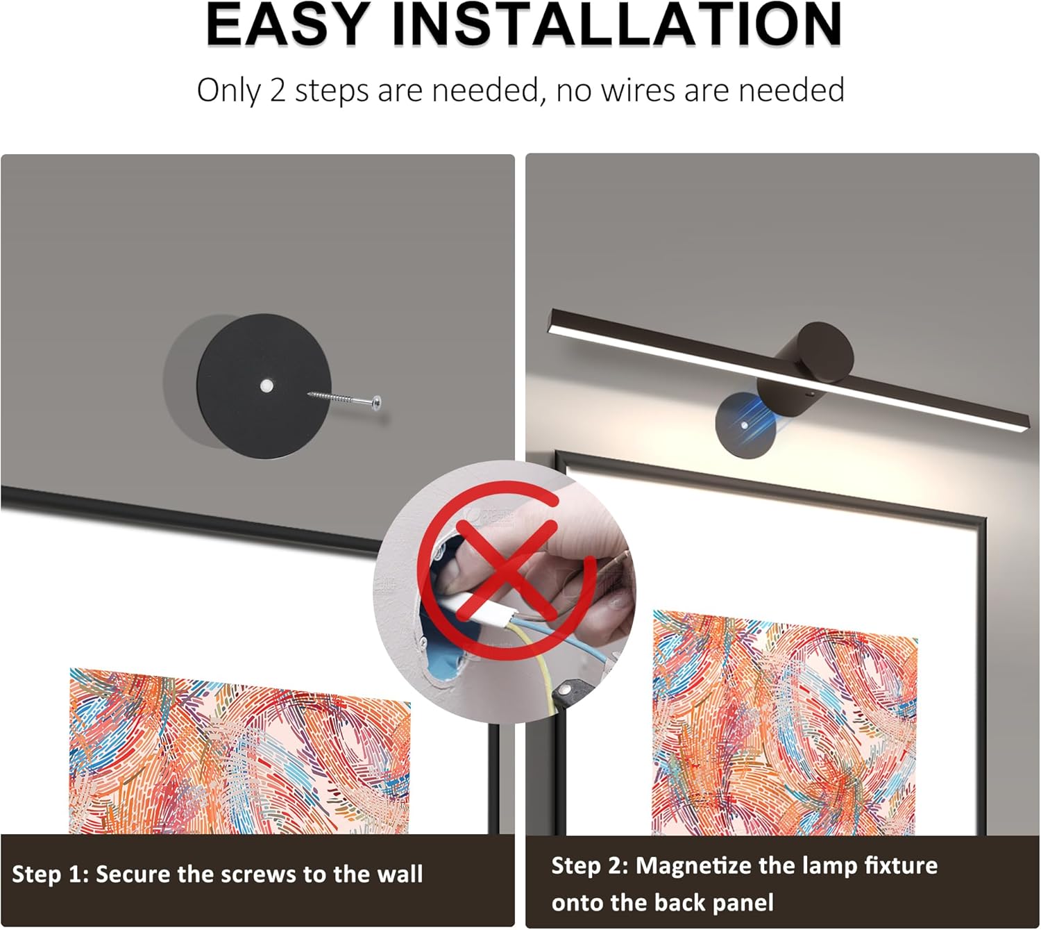 ZitoStory Battery Operated Picture Light with Remote,Wireless Dimmable Art Lights for Paintings Rechargeable Gallery