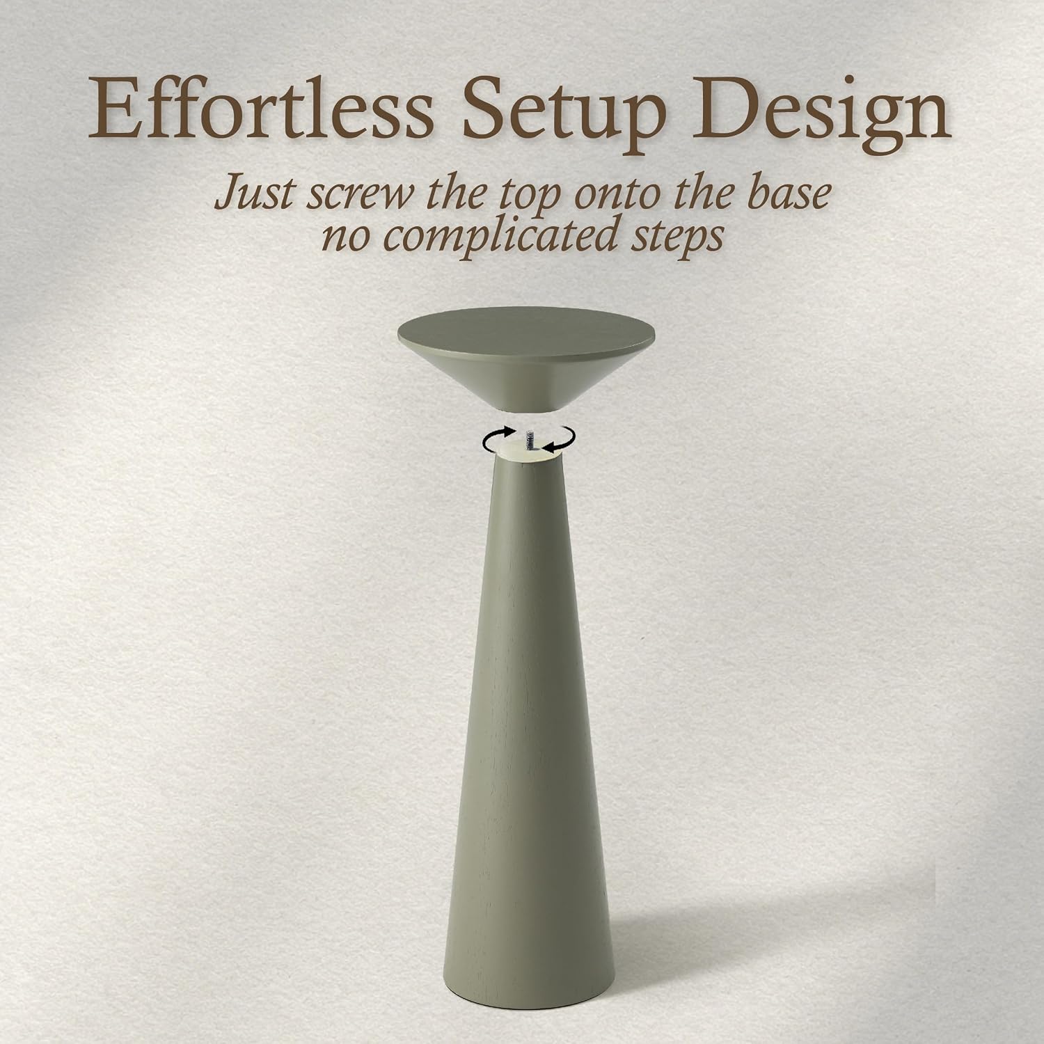 Farmhouse Tall Pedestal End Table Small Solid Wood Martini Table Plant Stand Modern / Sage Green