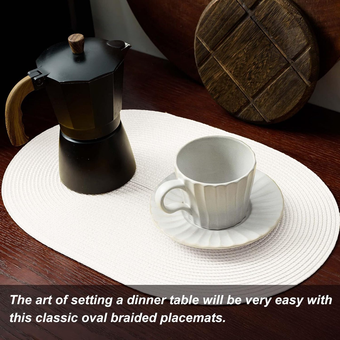 AHHFSMEI Placemats Set of 8 for Dining Table Washable Woven Non-Slip 18x12 inches Placemat Heat-Resistant Durable Table