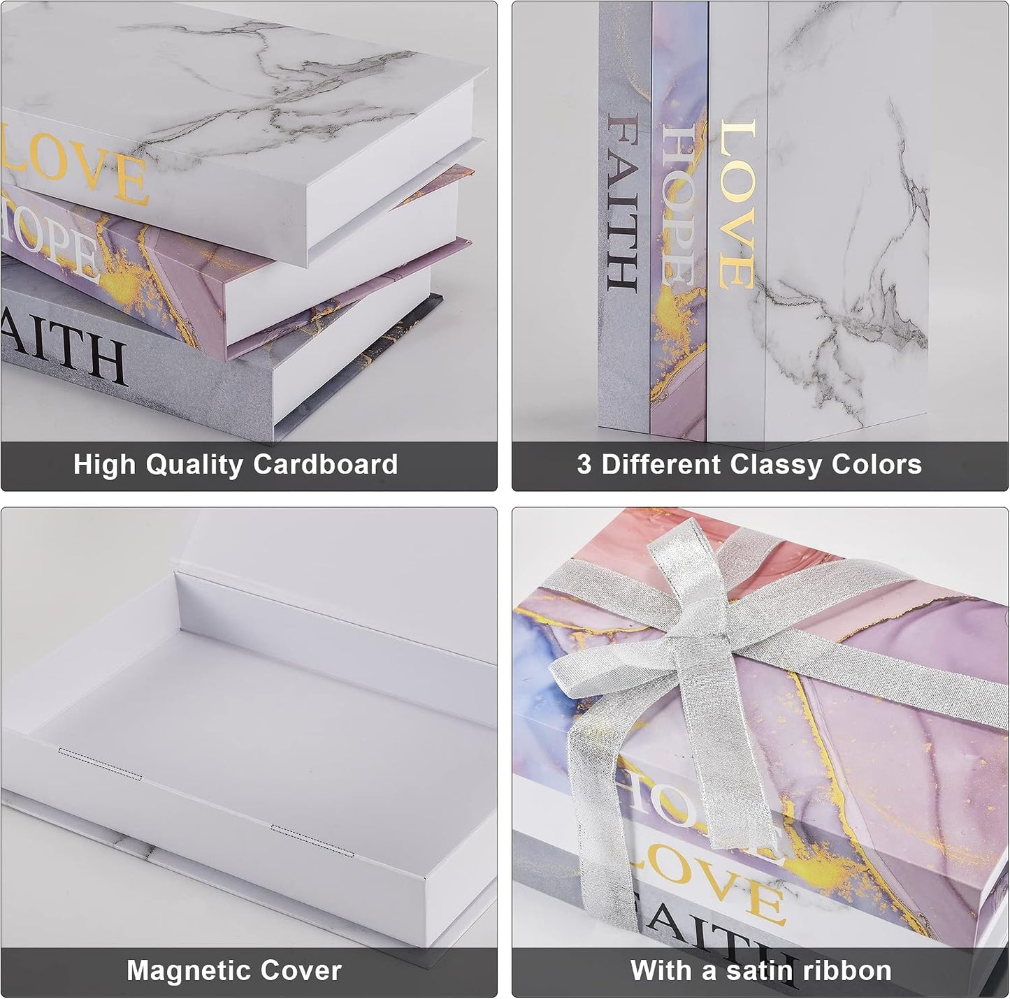 Home Decorative Faux Book Boxes / Z110 / Set of 3