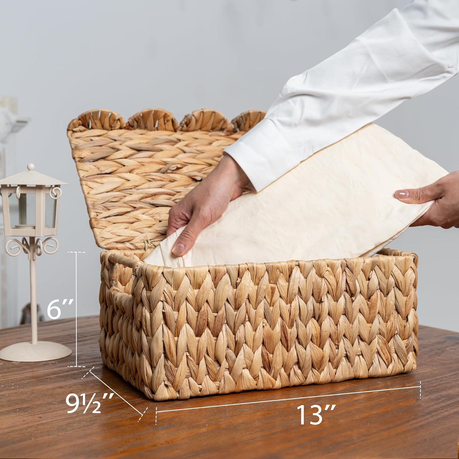 Wicker Basket / Handwoven Water Hyacinth Baskets / Natural