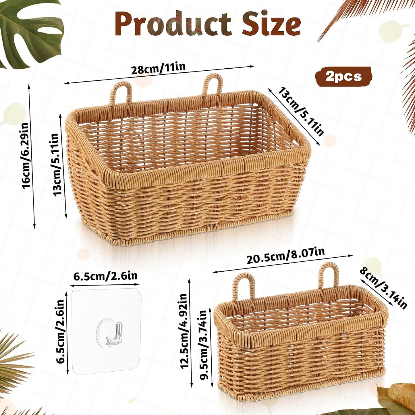 Woven Hanging Basket / Set of 2