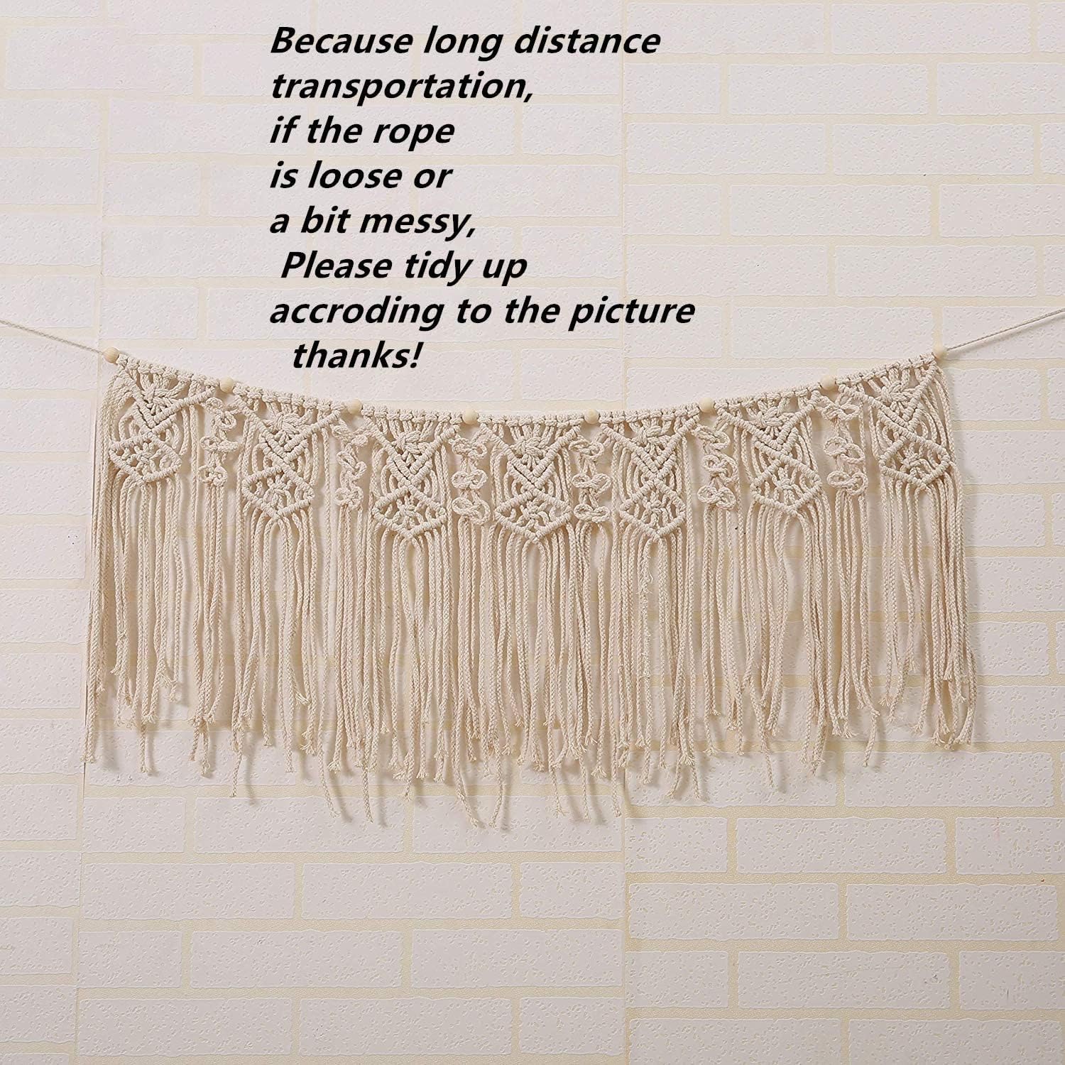 Macrame Garland Macrame Wall Hanging Nursery Wall Decor Boho Home Bohemian Bedroom / 35"L x 16"W
