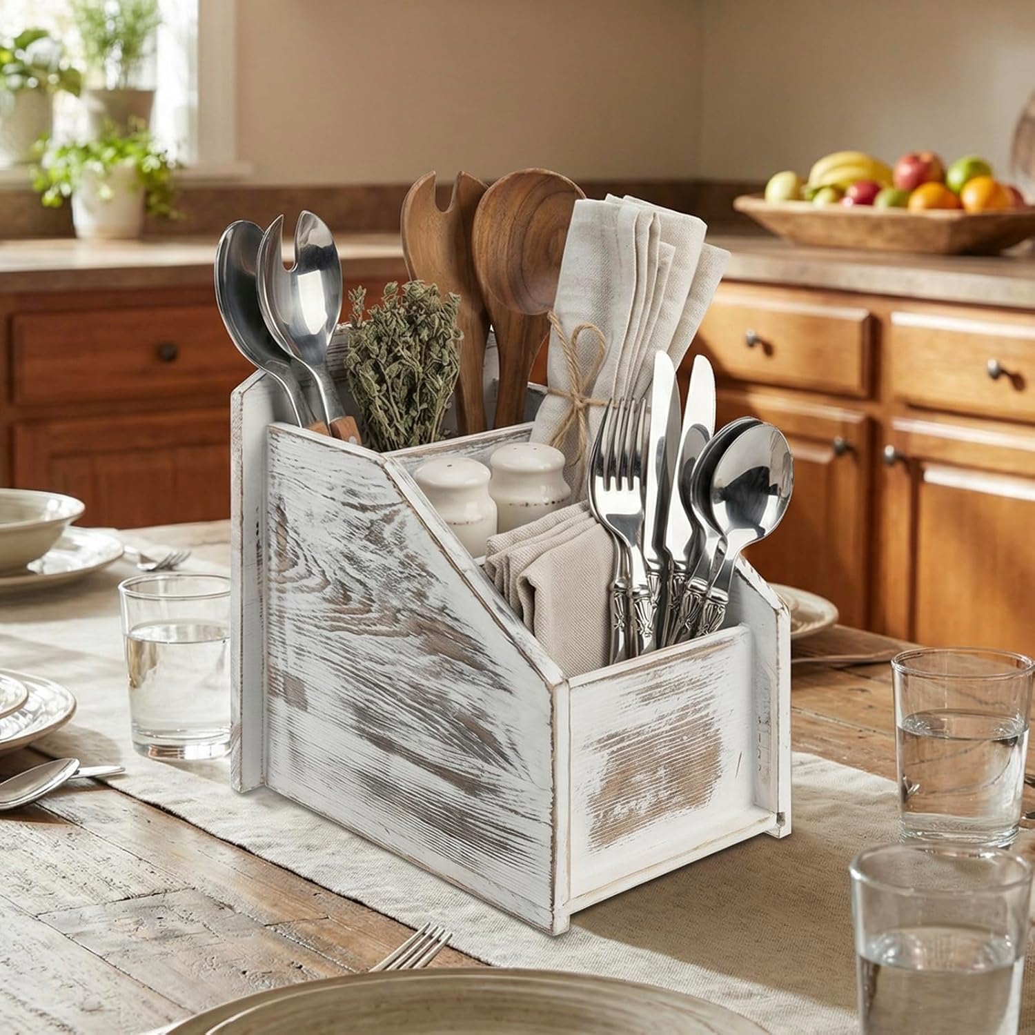 TV Remote Control Holder / Whitewashed