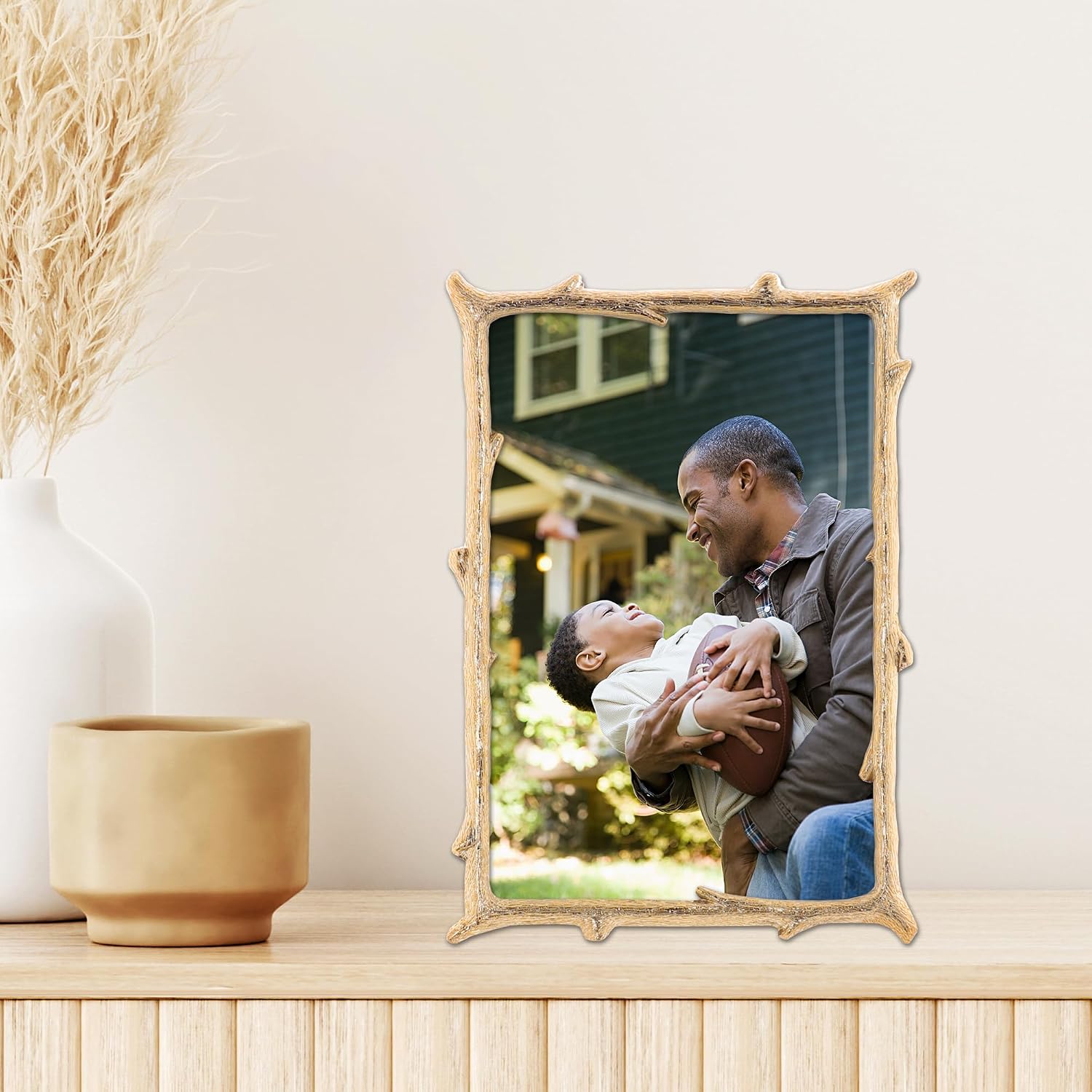 712557 Metal Natural Branch Design Picture Frame / Gold / 5 x 7