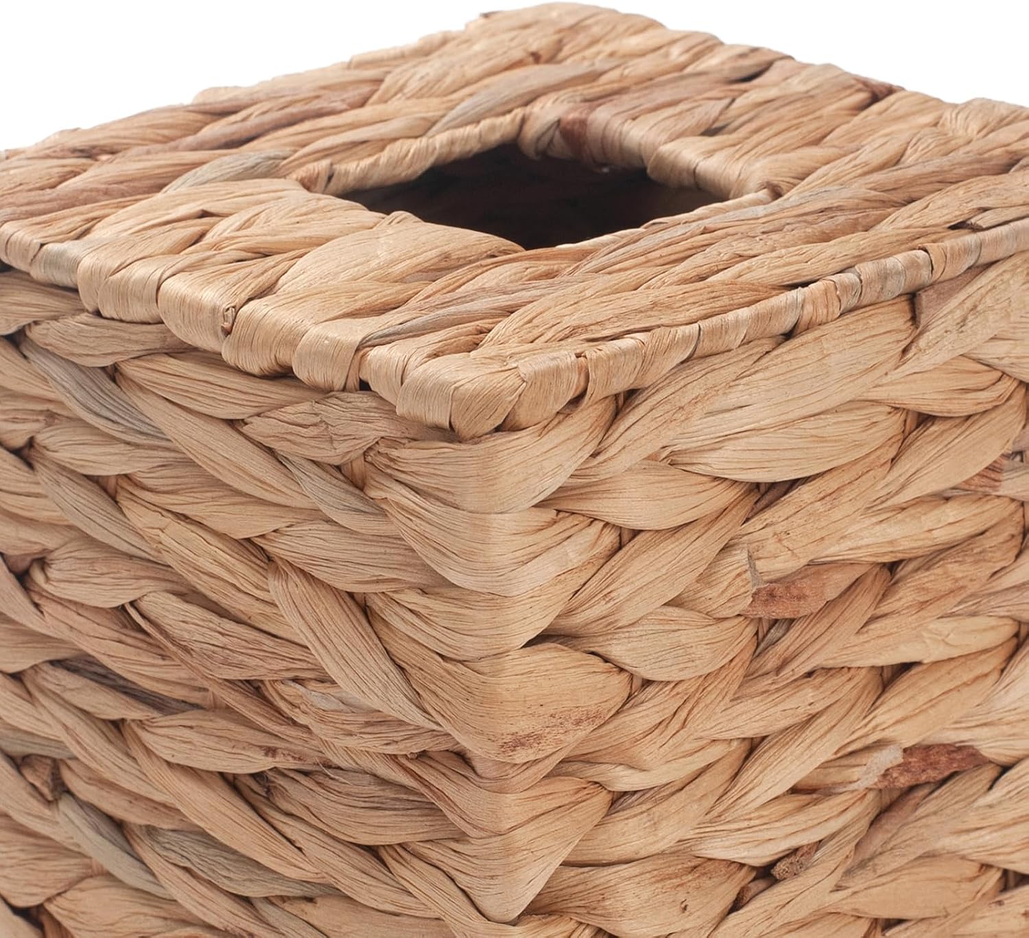 Water Hyacinth Tissue Box Cover Square Decorative Woven Tissue Box Holder / 5.9 x 5.9 x 5.9